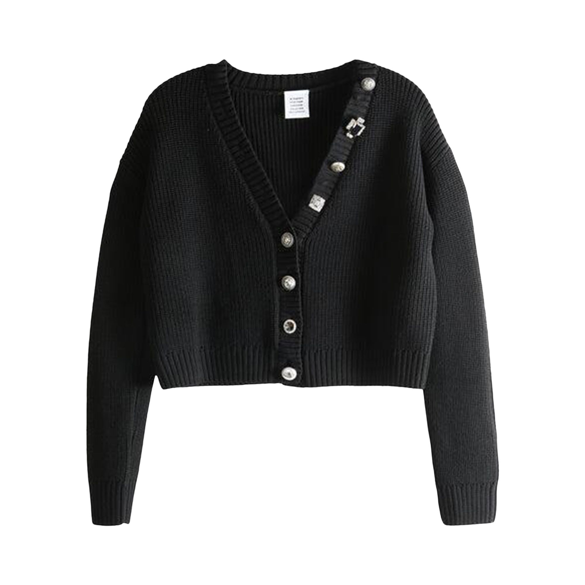 Pre-owned Vetements Fancy Button Mini Cardigan 'black' | Men's Size S