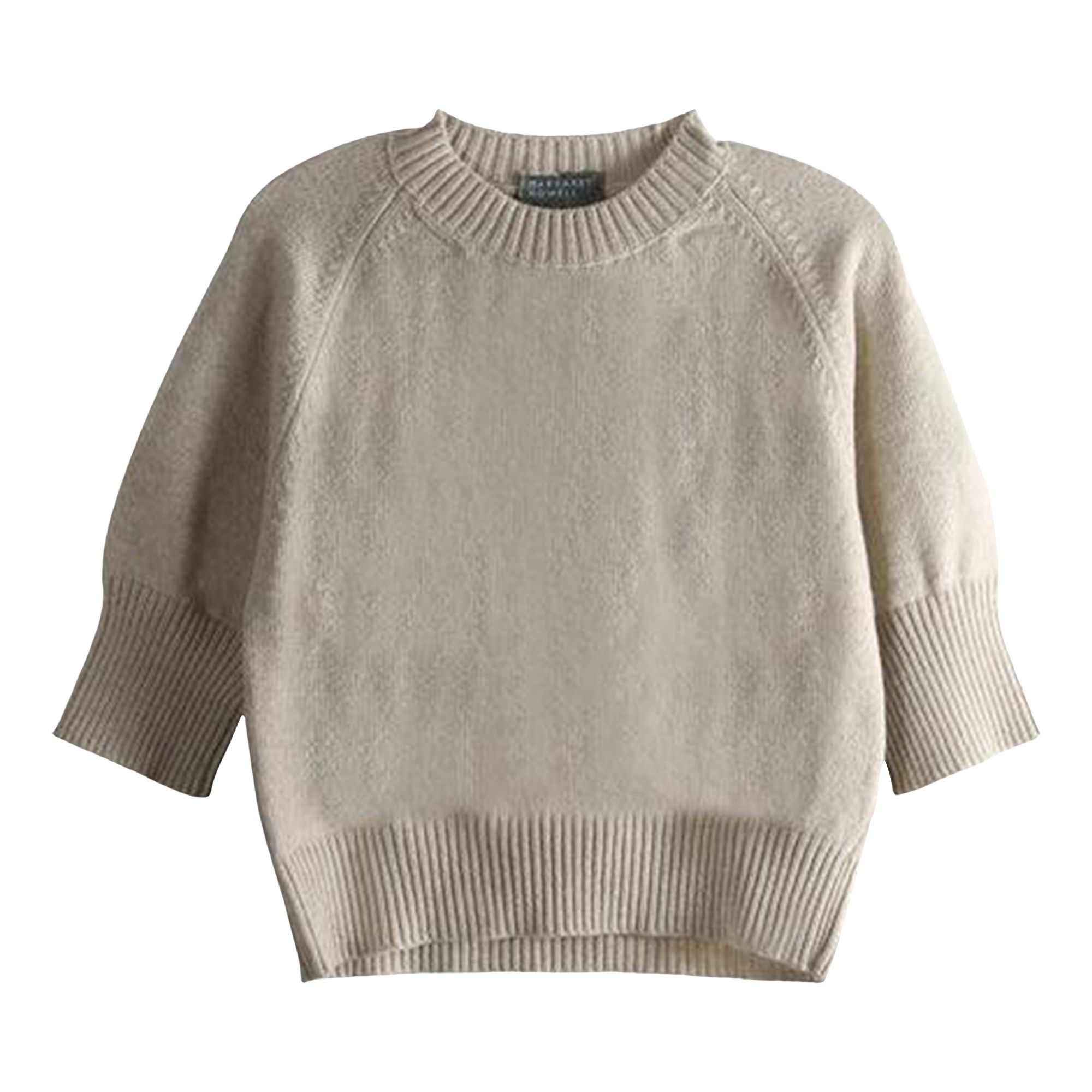 Pre-owned Margaret Howell Short Sleeve Chunky Crew Neck 'natural' | Tan | Women's Size 10 In Brown