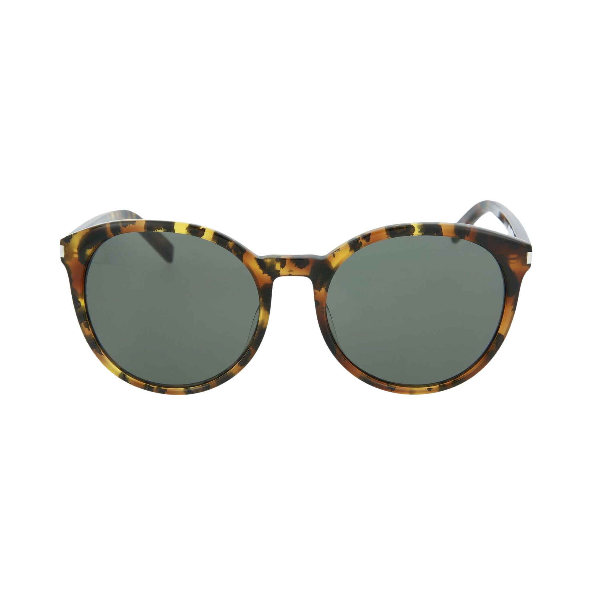 Pre-owned Saint Laurent Round-frame Acetate Sunglasses 'avana Grey' | Women's Size Onesize In Gray