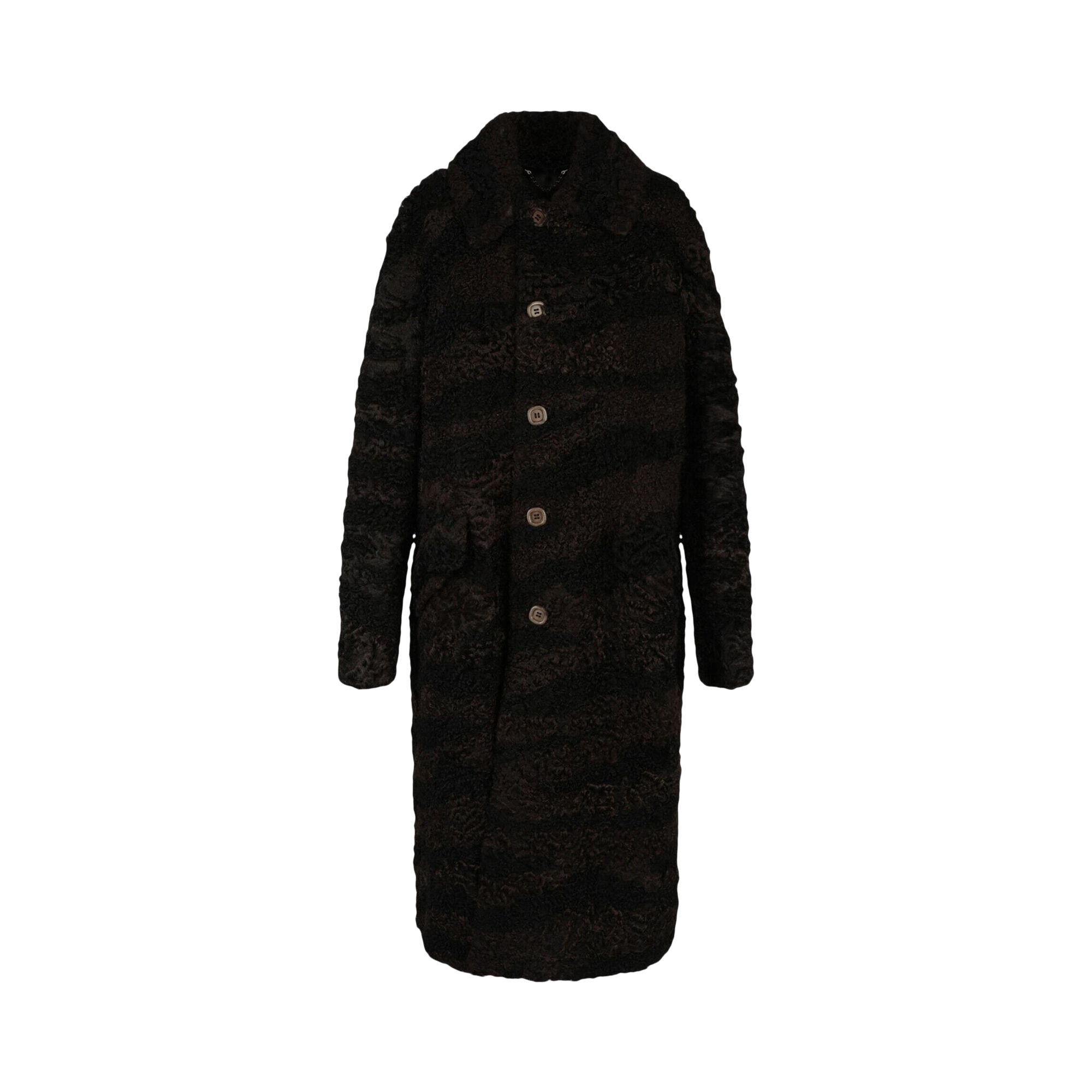 Pre-owned Gucci Zebra Pattern Shearling Coat 'black' | Women's Size 48