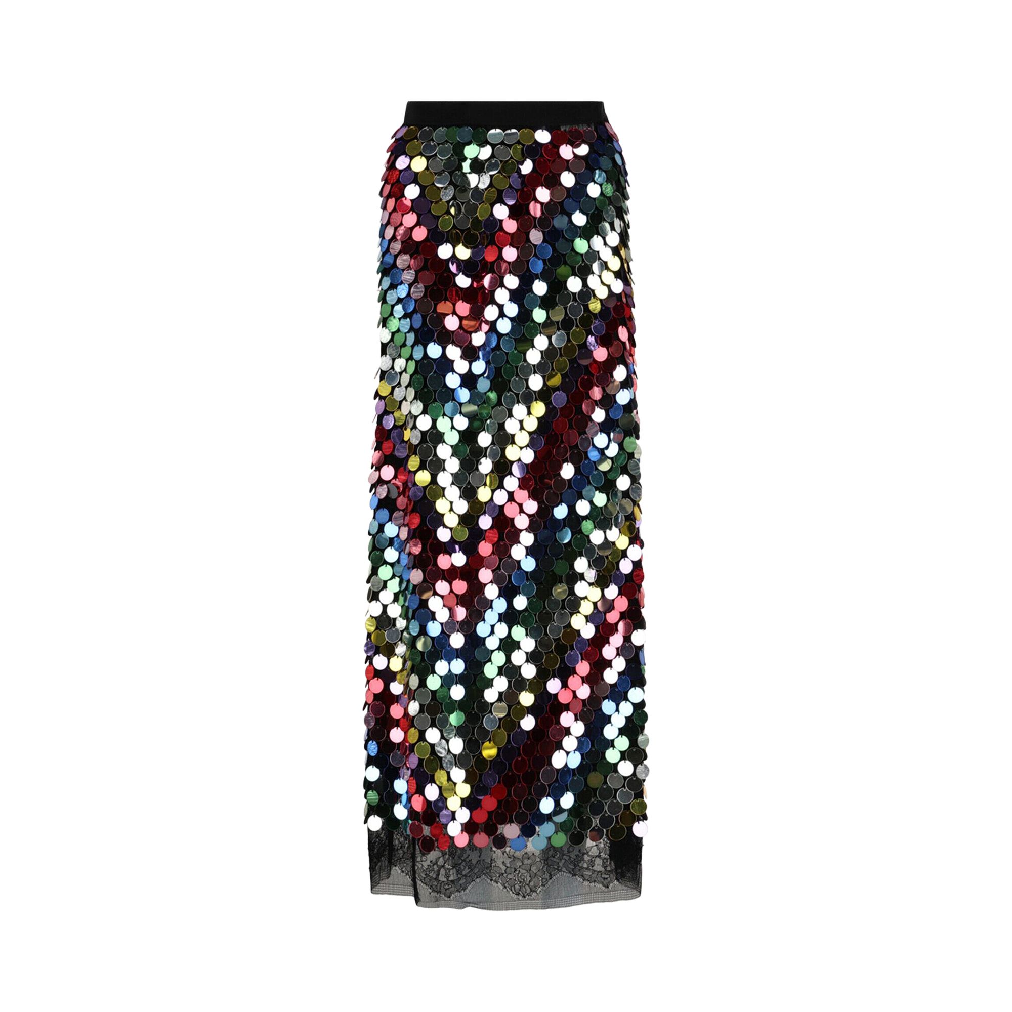 Pre-owned Gucci Sequin Embroidered Midi Skirt 'black' | Women's Size 40