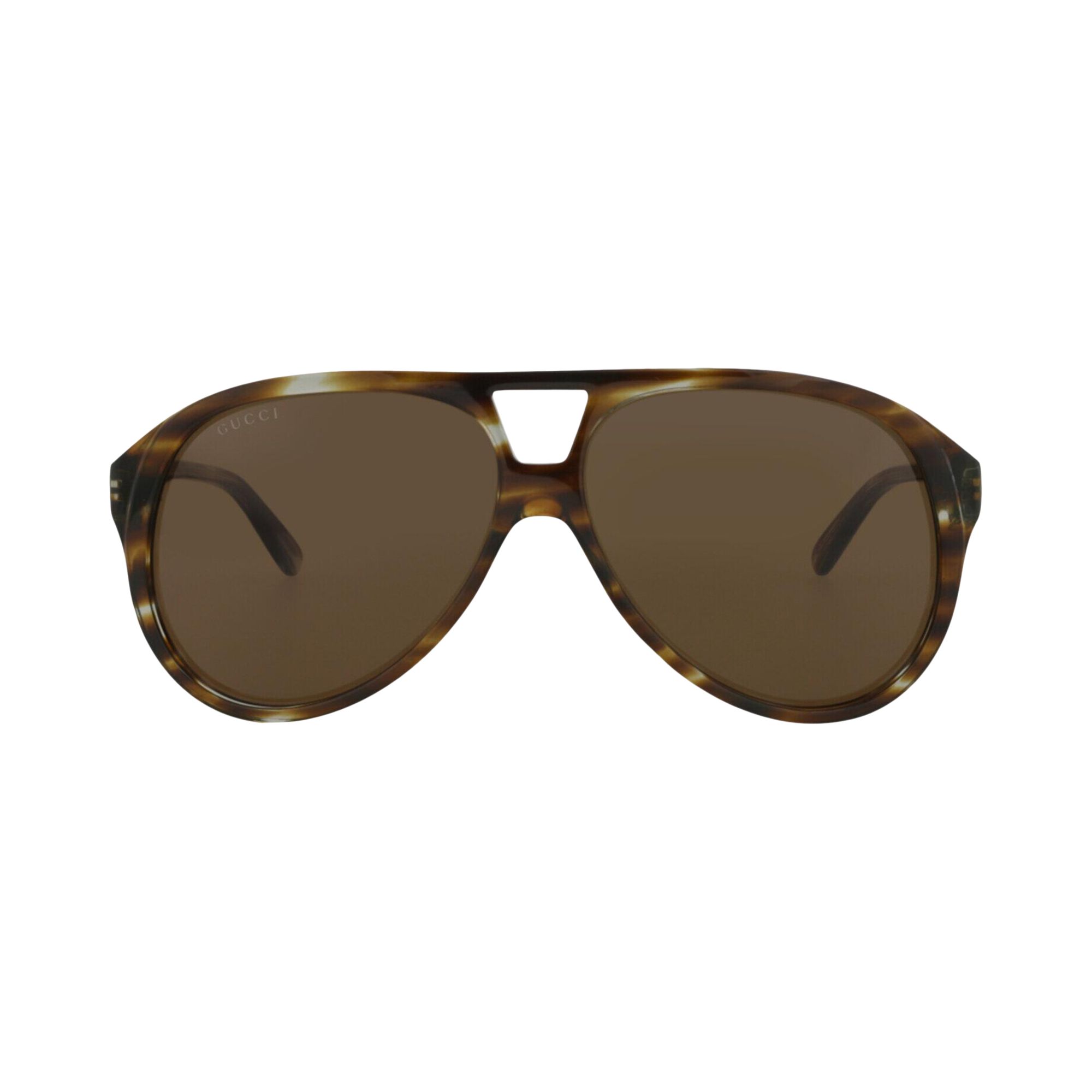 Pre-owned Gucci Aviator-frame Recycled Acetate Sunglasses 'havana Brown' | Men's Size Onesize
