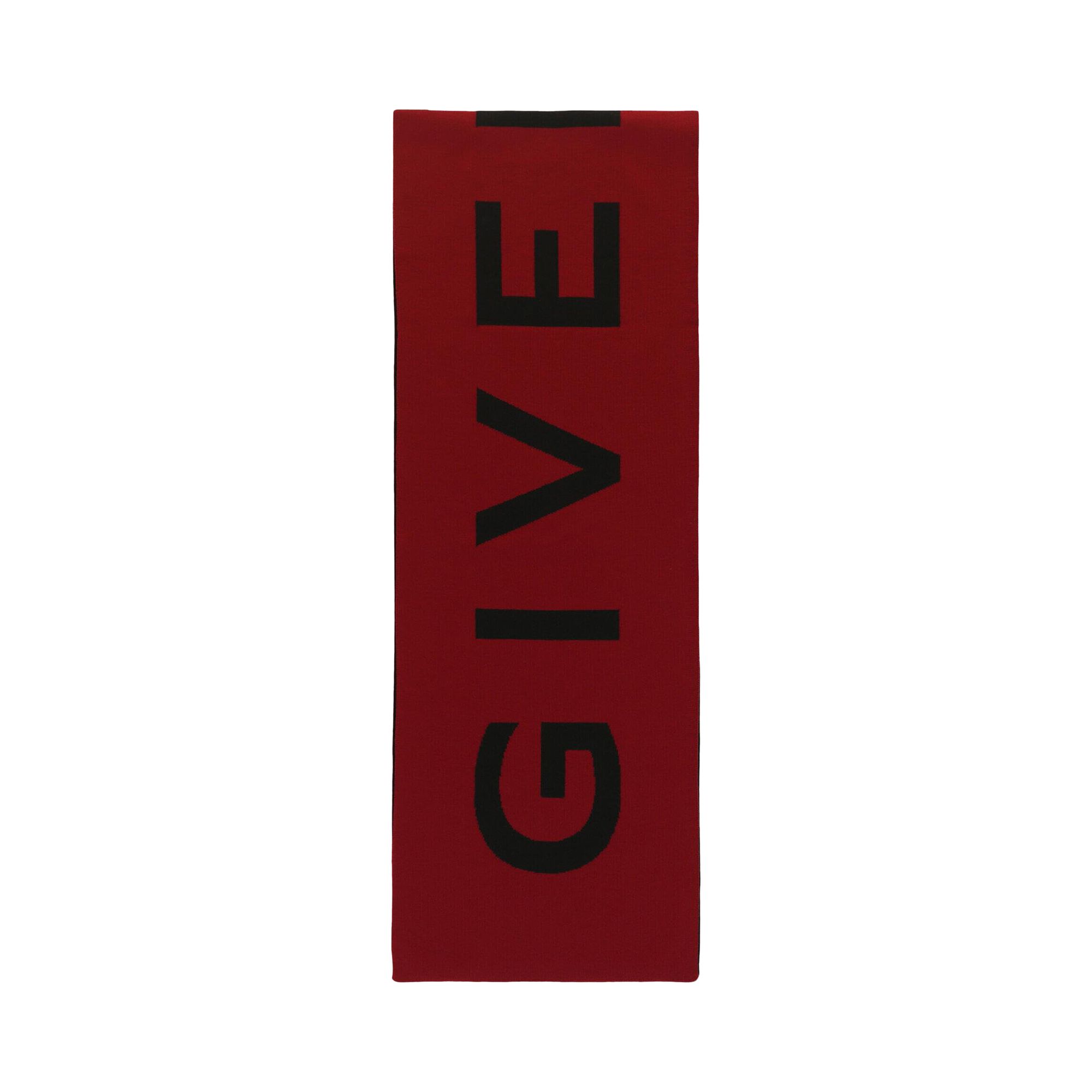 Pre-owned Givenchy Jacquard Logo Scarf 'red Black' | Multi-color | Men's Size Onesize