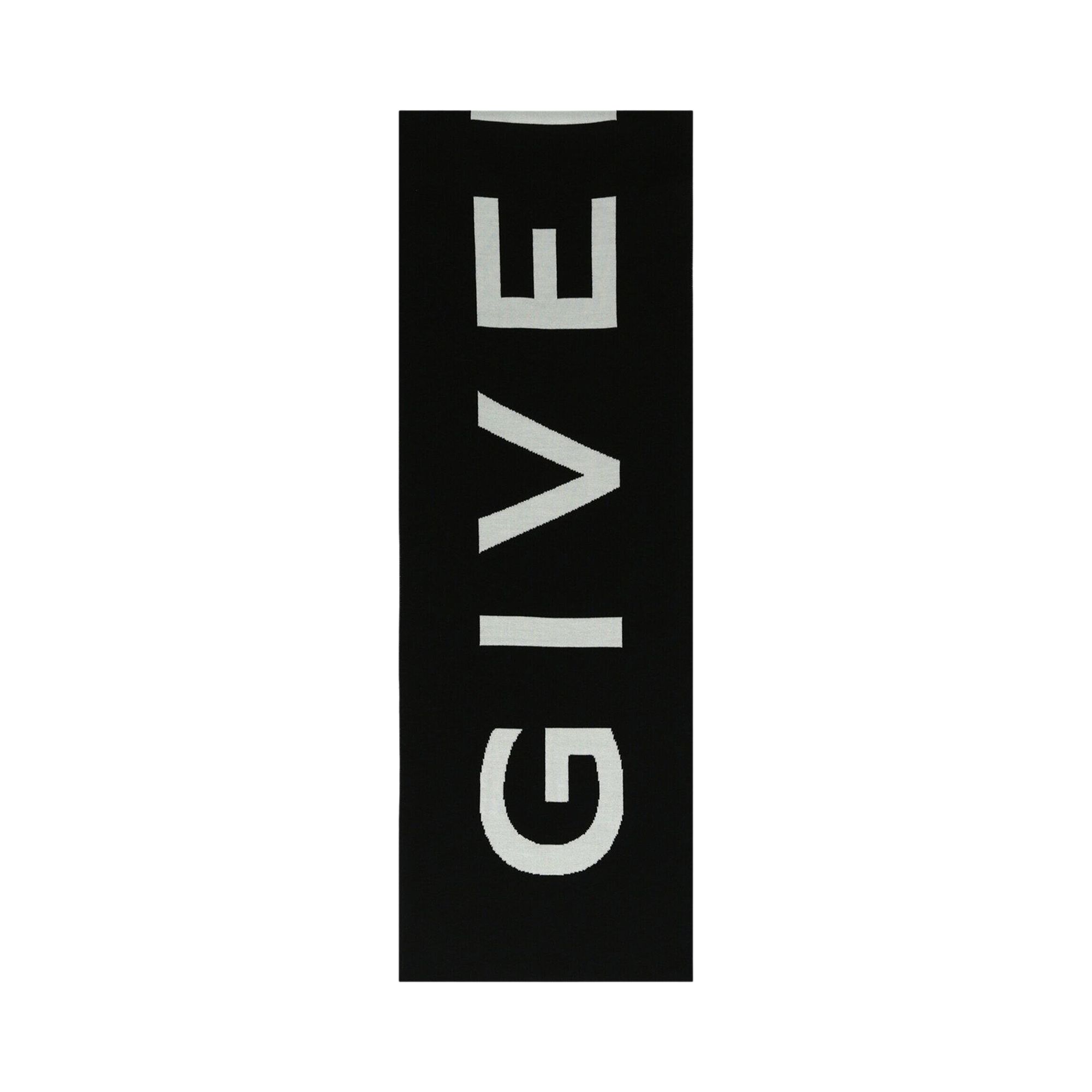 Pre-owned Givenchy Jacquard Logo Scarf 'black White' | Multi-color | Men's Size Onesize