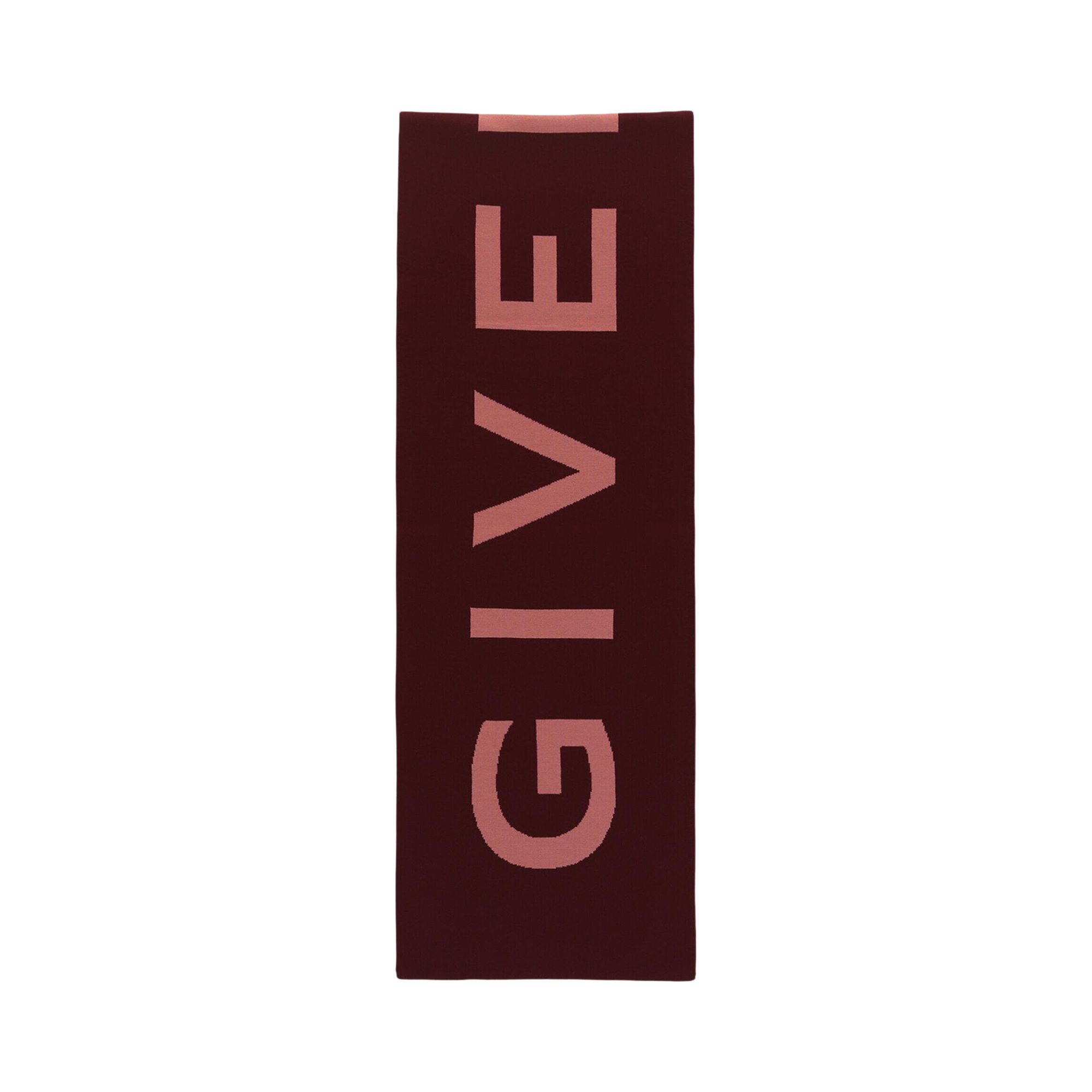 Pre-owned Givenchy Jacquard Logo Scarf 'burgundy' | Red | Men's Size Onesize