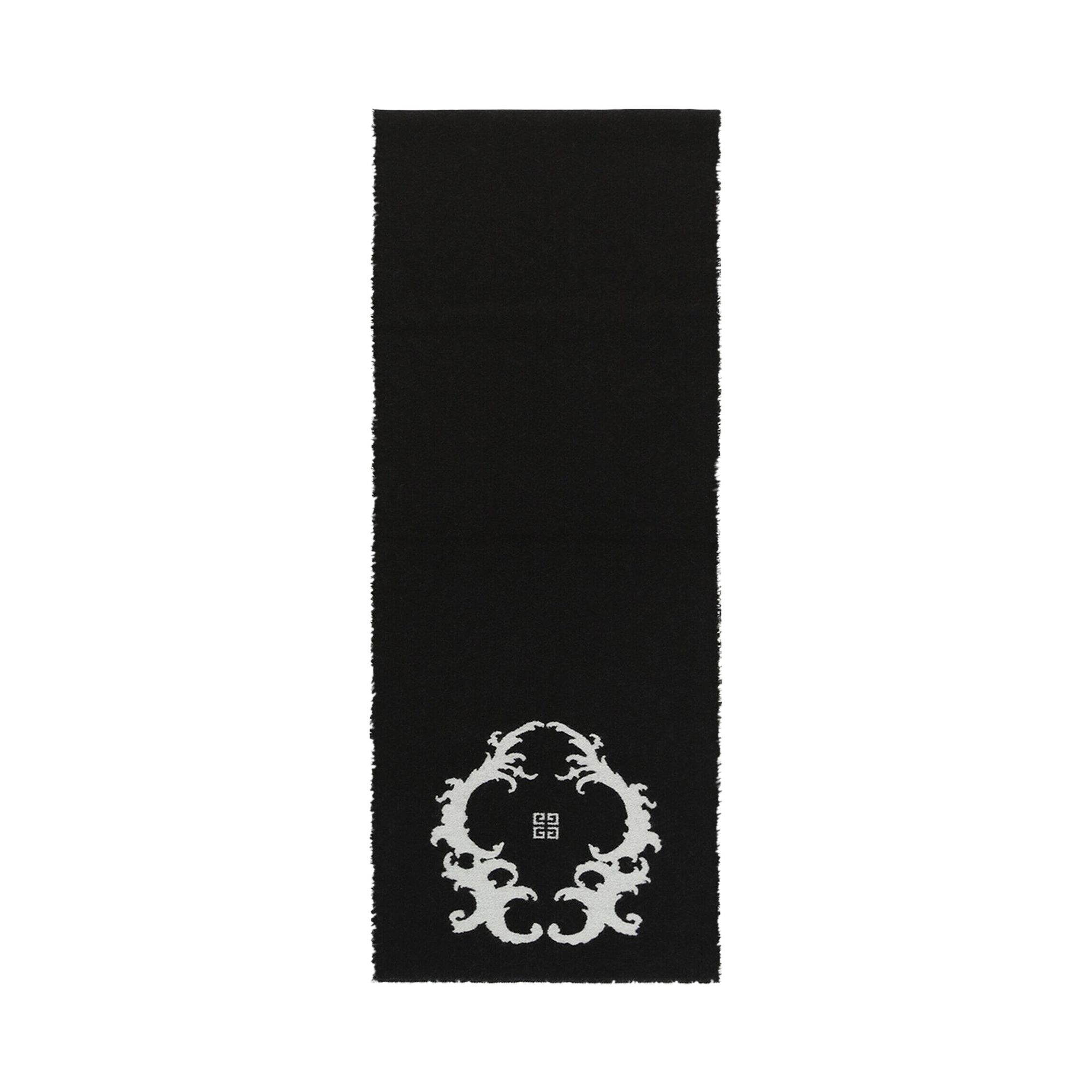 Pre-owned Givenchy Reversible Logo Wool Scarf 'black White' | Multi-color | Men's Size Onesize