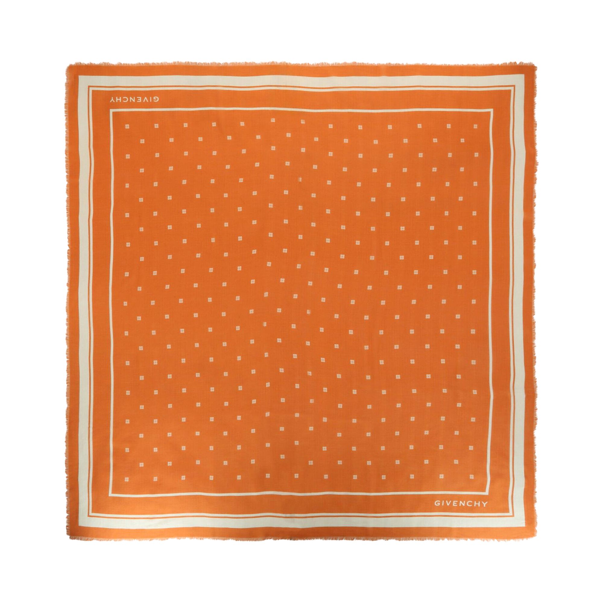Pre-owned Givenchy 4g Shawl In Cashmere And Silk 'ivory Orange' | Multi-color | Women's Size Onesize