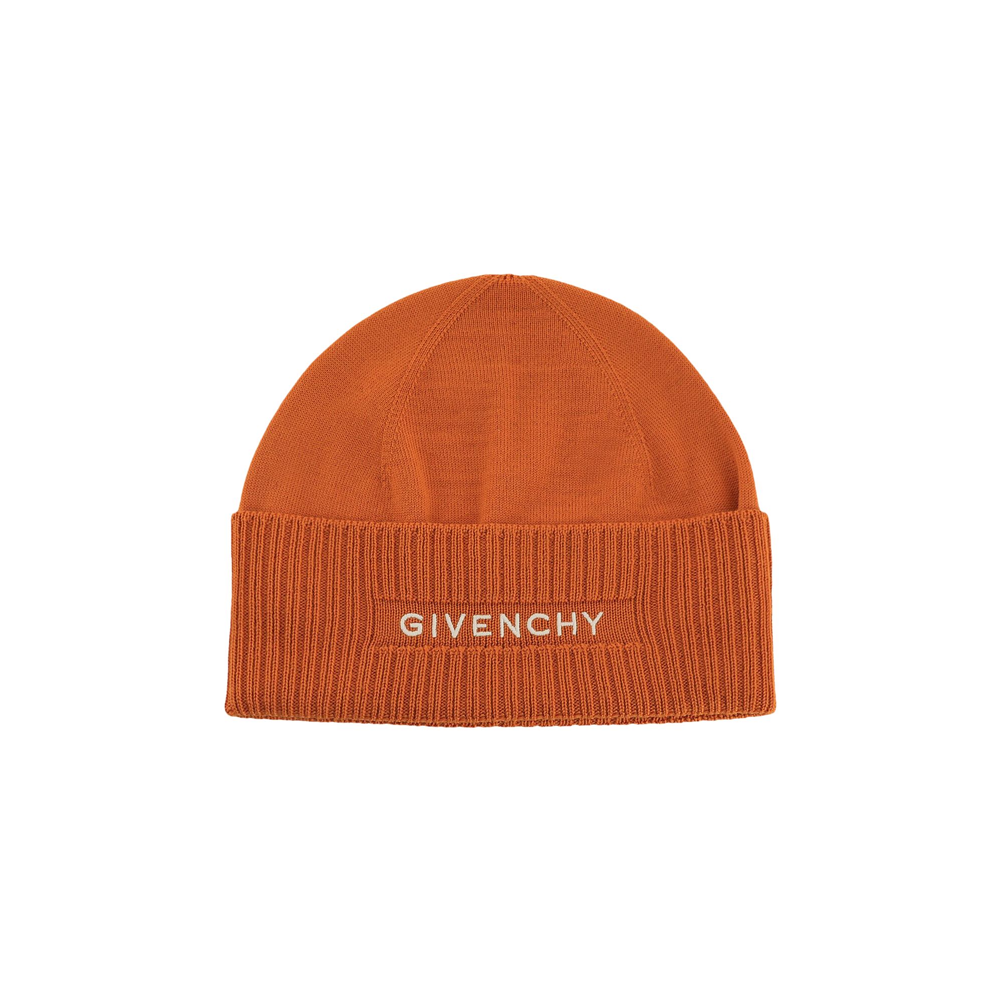 Pre-owned Givenchy Ribbed Embroidered Logo Beanie 'ivory Orange' | Multi-color | Women's Size Onesize