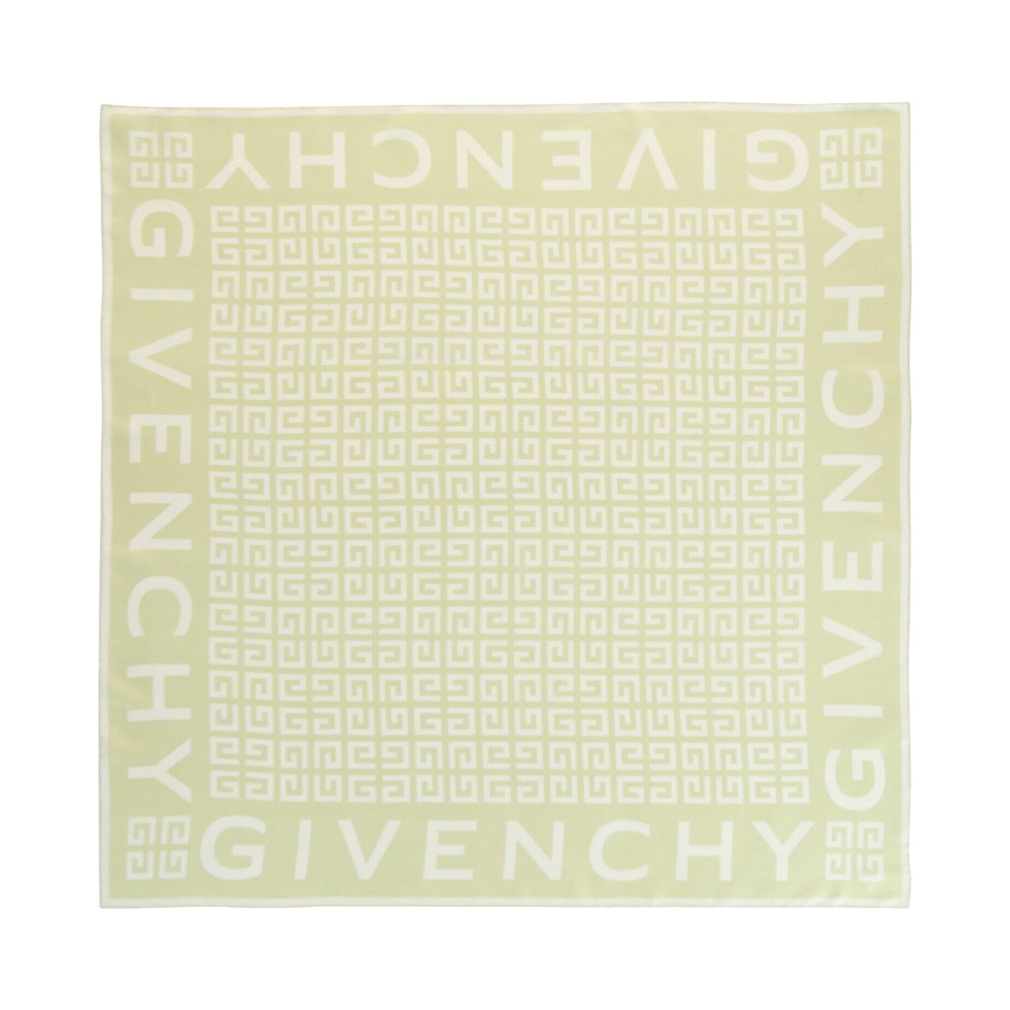Pre-owned Givenchy 4g Logo Square Scarf 'almond Green' | Women's Size Onesize