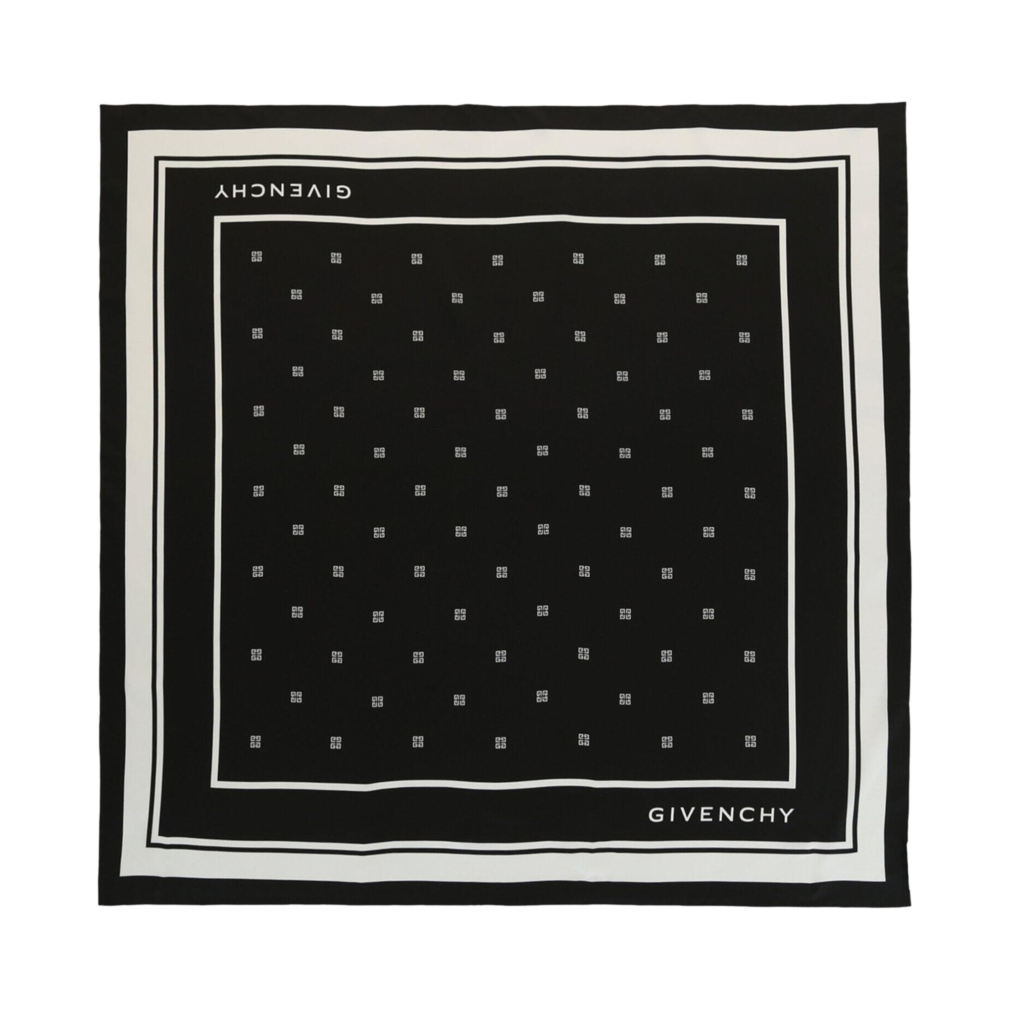 Pre-owned Givenchy Silk Logo Scarf 'black White' | Multi-color | Women's Size Onesize