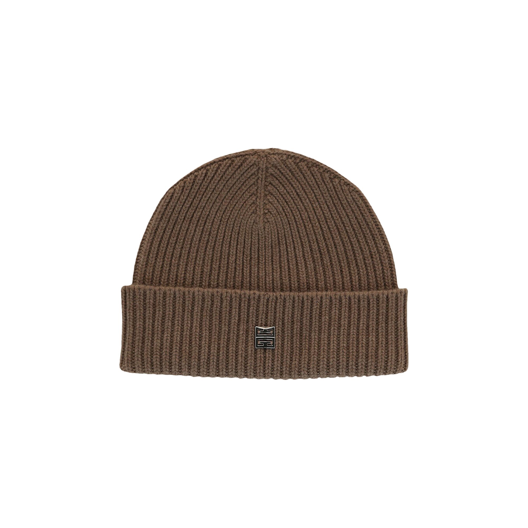 Pre-owned Givenchy Ribbed Wool-blend Beanie 'dark Beige' | Cream | Women's Size Onesize In White