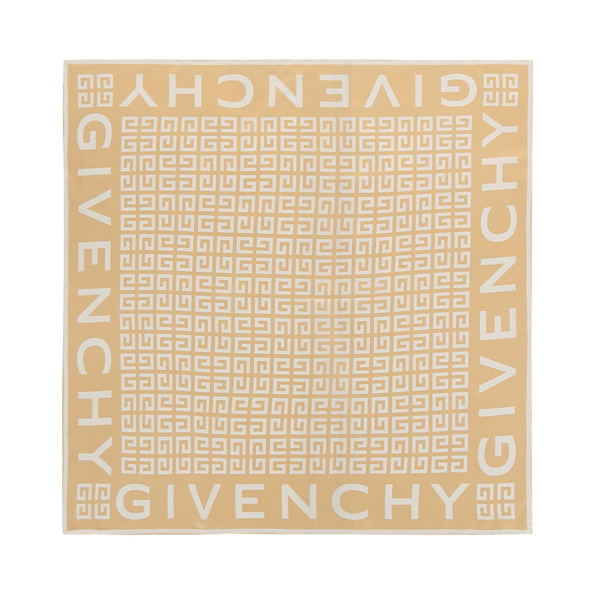 Pre-owned Givenchy 4g Logo Square Scarf 'straw' | Cream | Women's Size Onesize In White