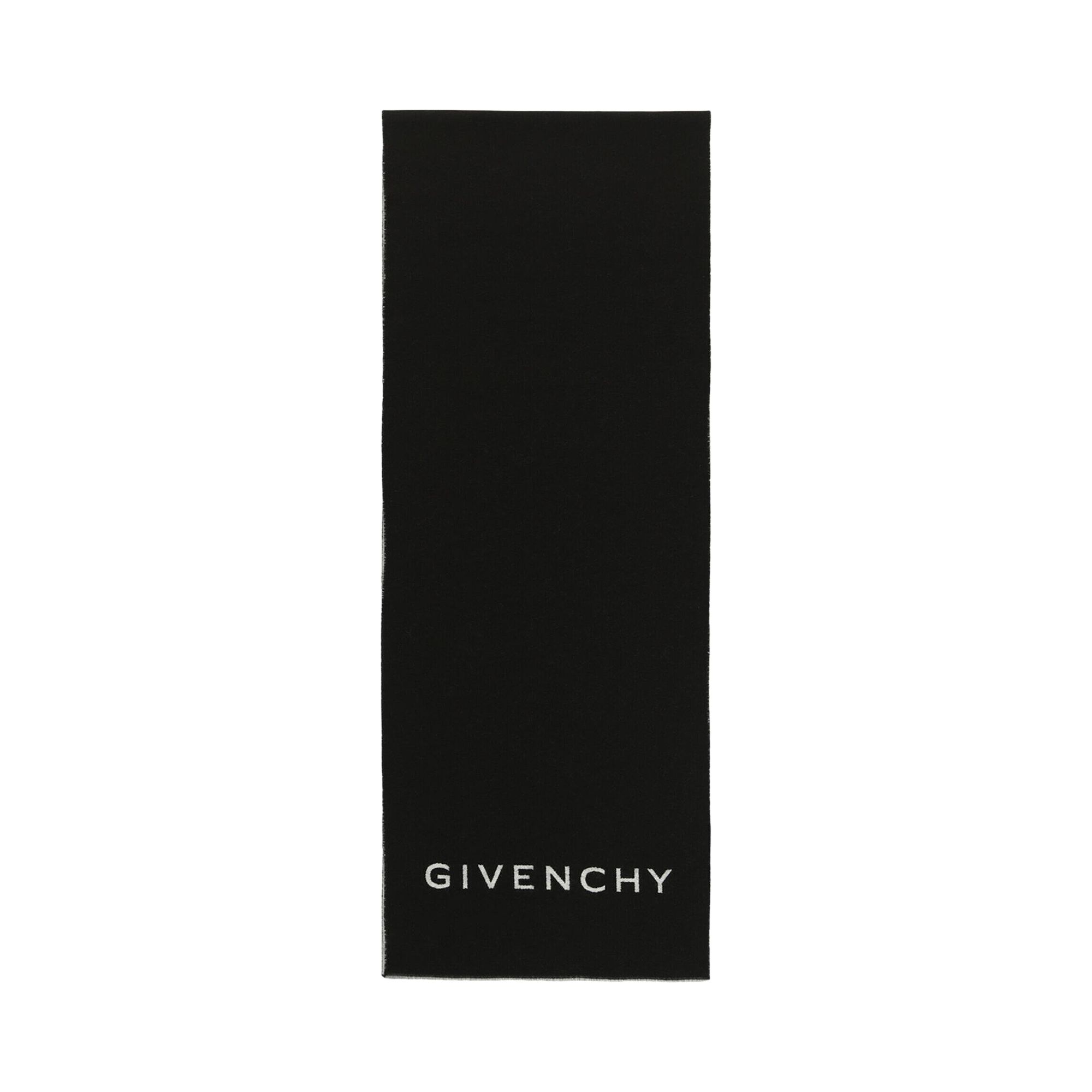 Pre-owned Givenchy Reversible Logo Wool Scarf 'black White' | Multi-color | Men's Size Onesize