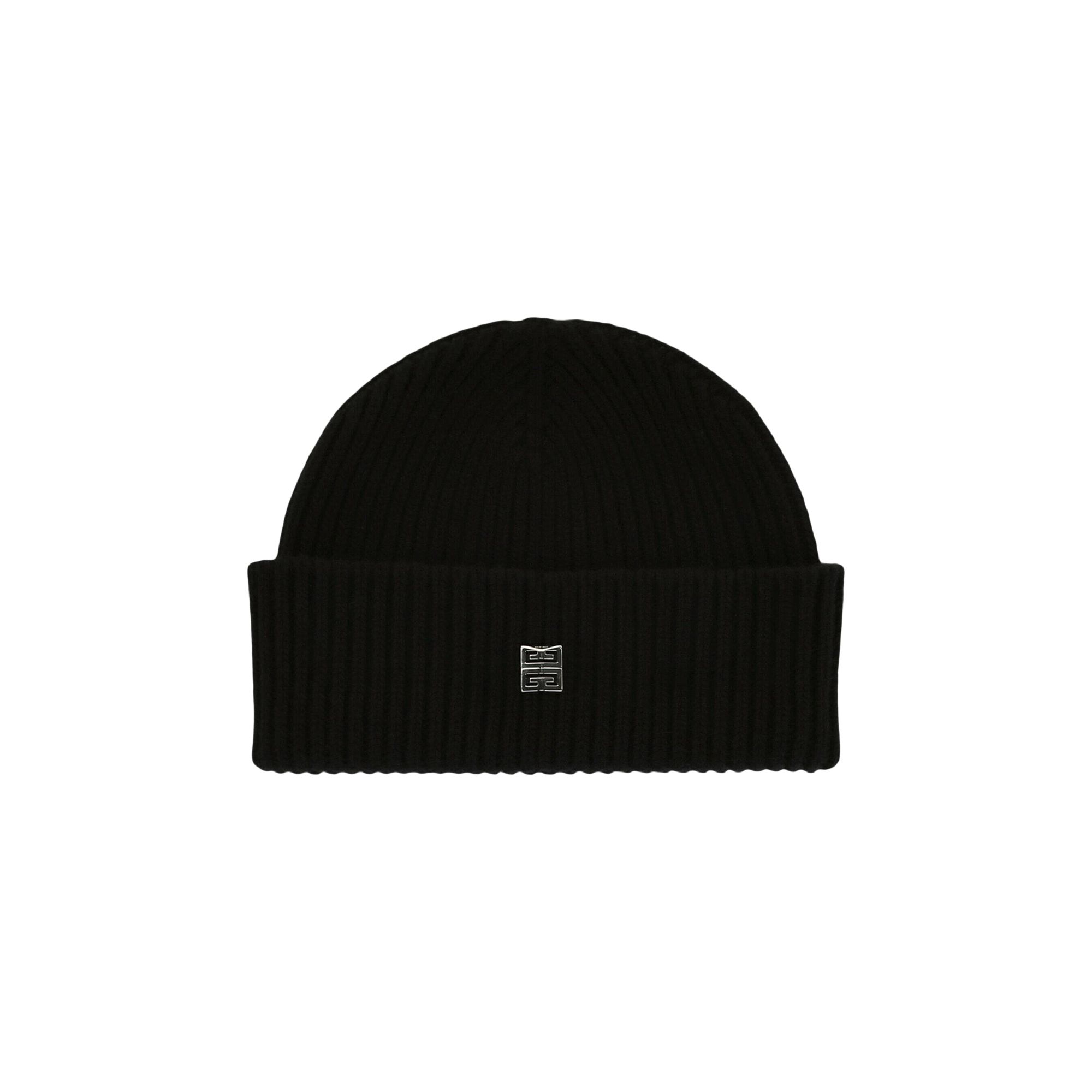 Pre-owned Givenchy Ribbed Wool-blend Beanie 'black' | Women's Size Onesize