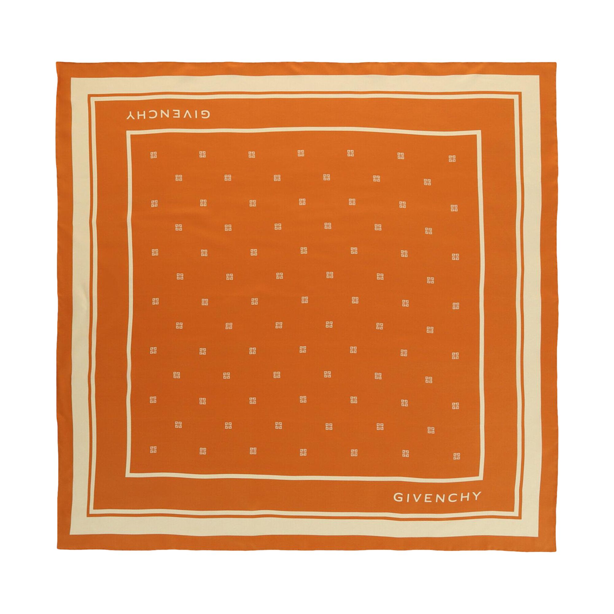 Pre-owned Givenchy Silk Logo Scarf 'ivory Orange' | Multi-color | Women's Size Onesize