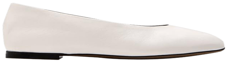 The Row Wmns Square Ballet Flat White