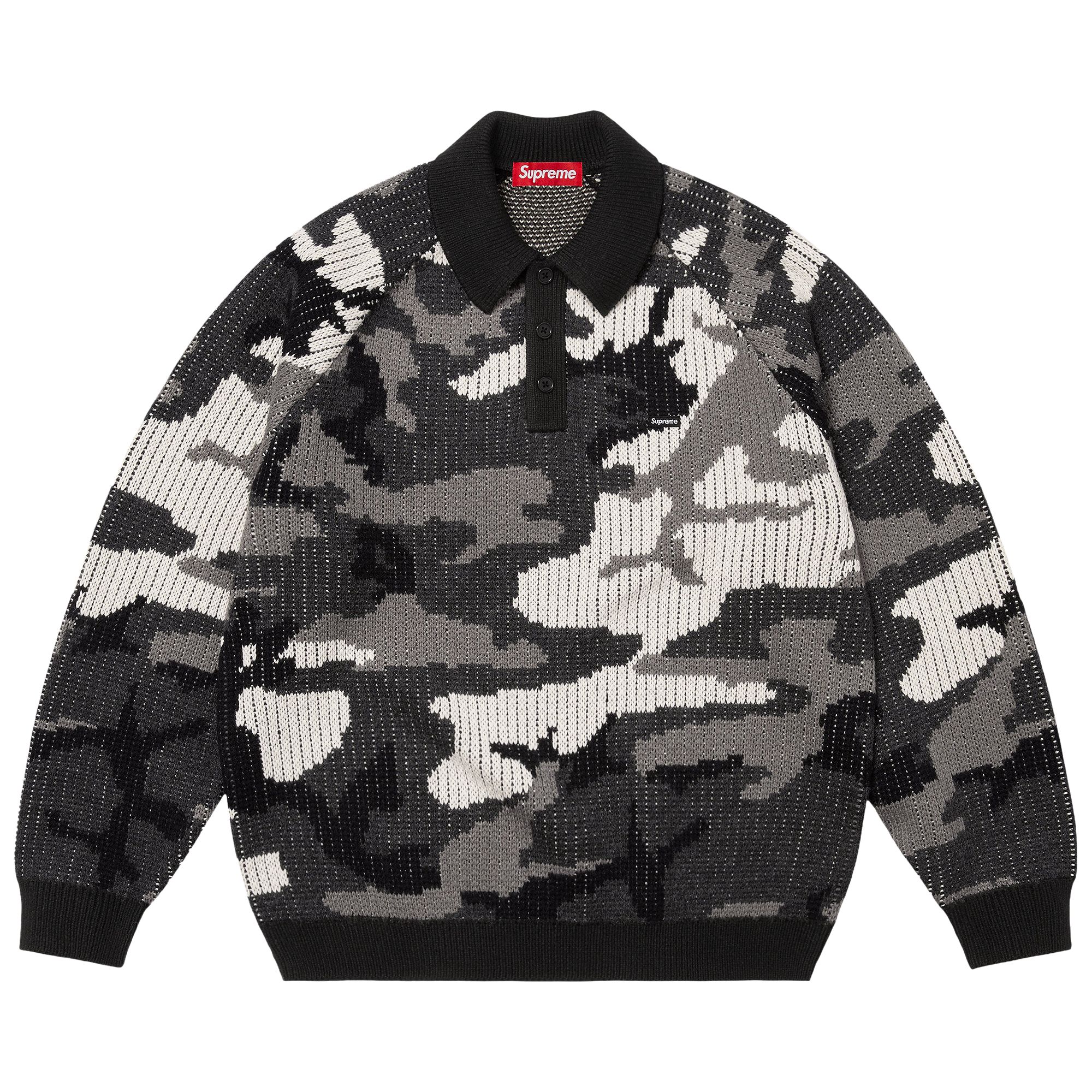 Pre-owned Supreme Small Box Polo Sweater 'snow Camo' | White | Men's Size Xl