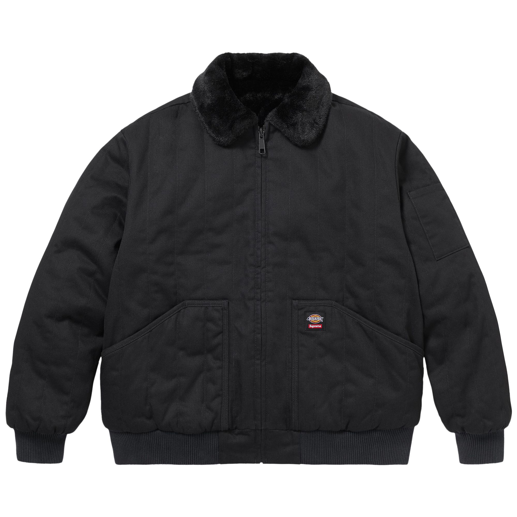 Pre-owned Supreme X Dickies Reversible Quilted Faux Fur Work Jacket 'black' | Men's Size Xxl