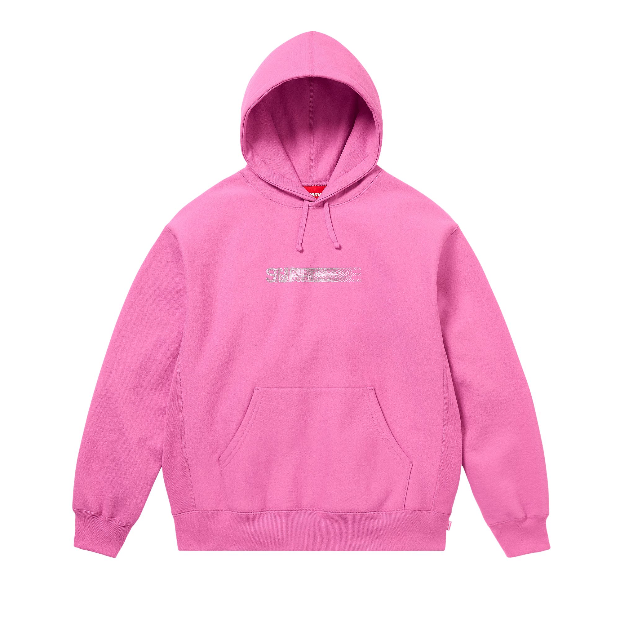 Pre-owned Supreme Swarovski Motion Logo Hooded Sweatshirt 'pink' | Men's Size L