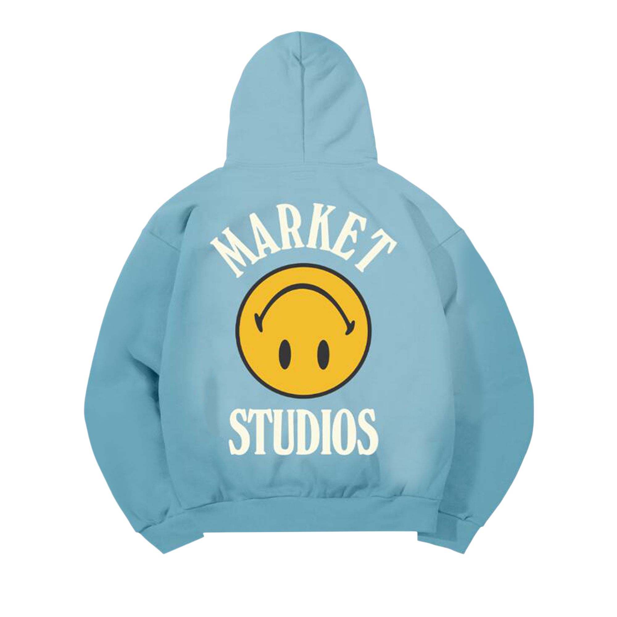 Pre-owned Market Smiley Upside Down Lockup Hoodie 'retro Blue' | Men's Size M