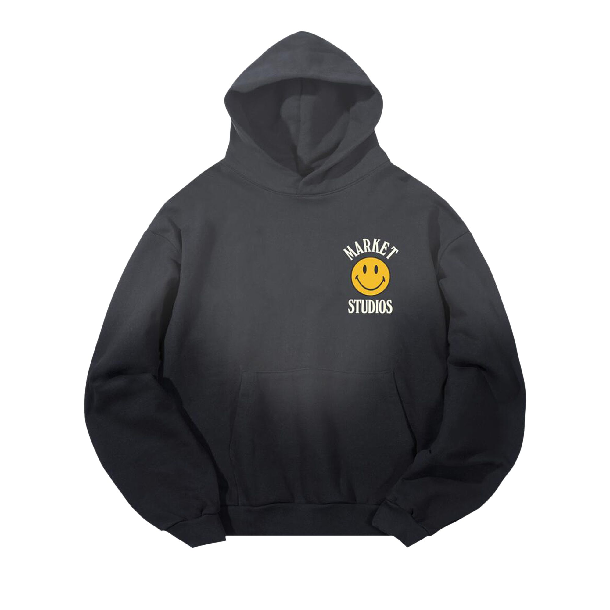 Pre-owned Market Smiley Upside Down Lockup Hoodie 'jet Black' | Men's Size M
