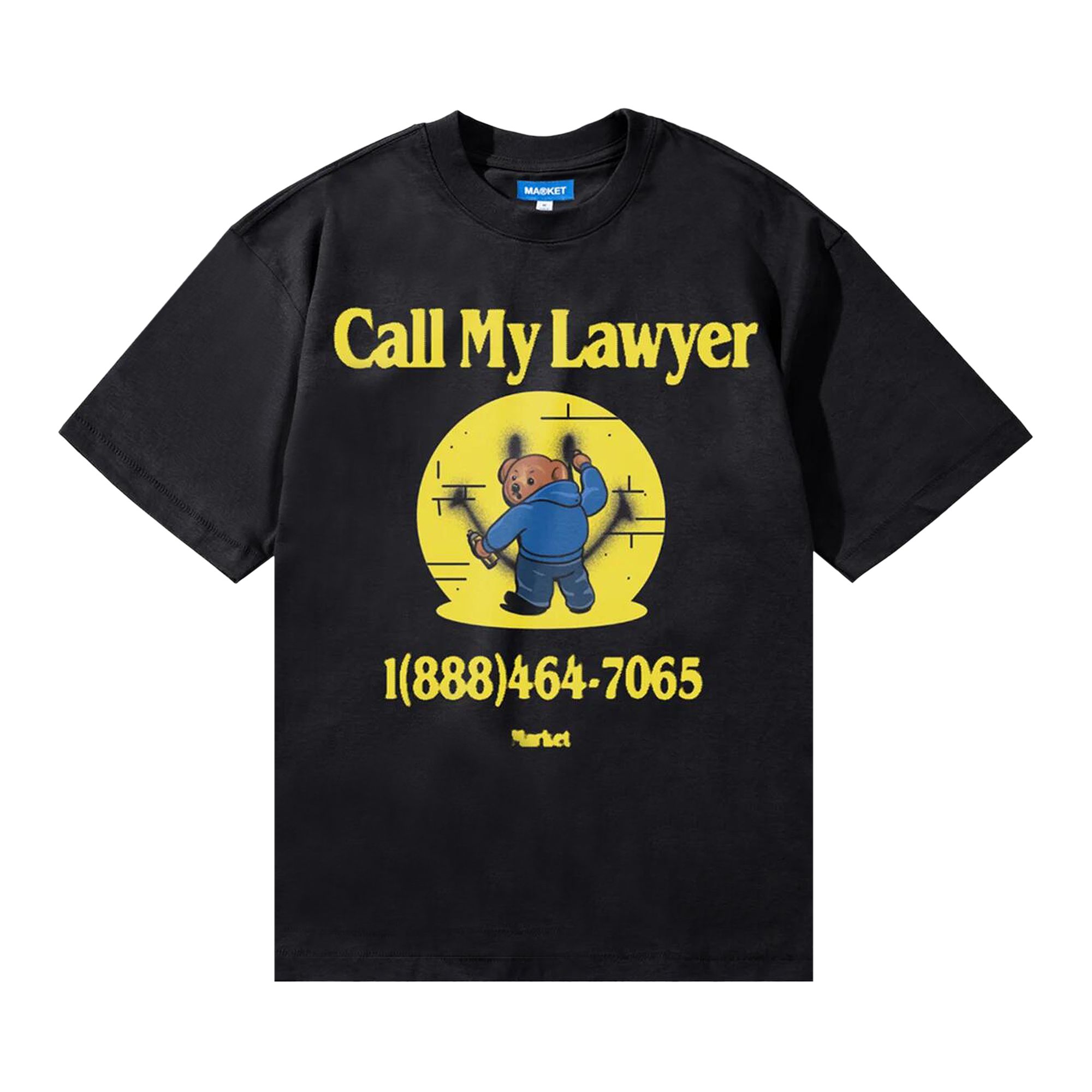 Pre-owned Market Smiley Call My Lawyer Bear T-shirt 'jet Black' | Men's Size Xxl
