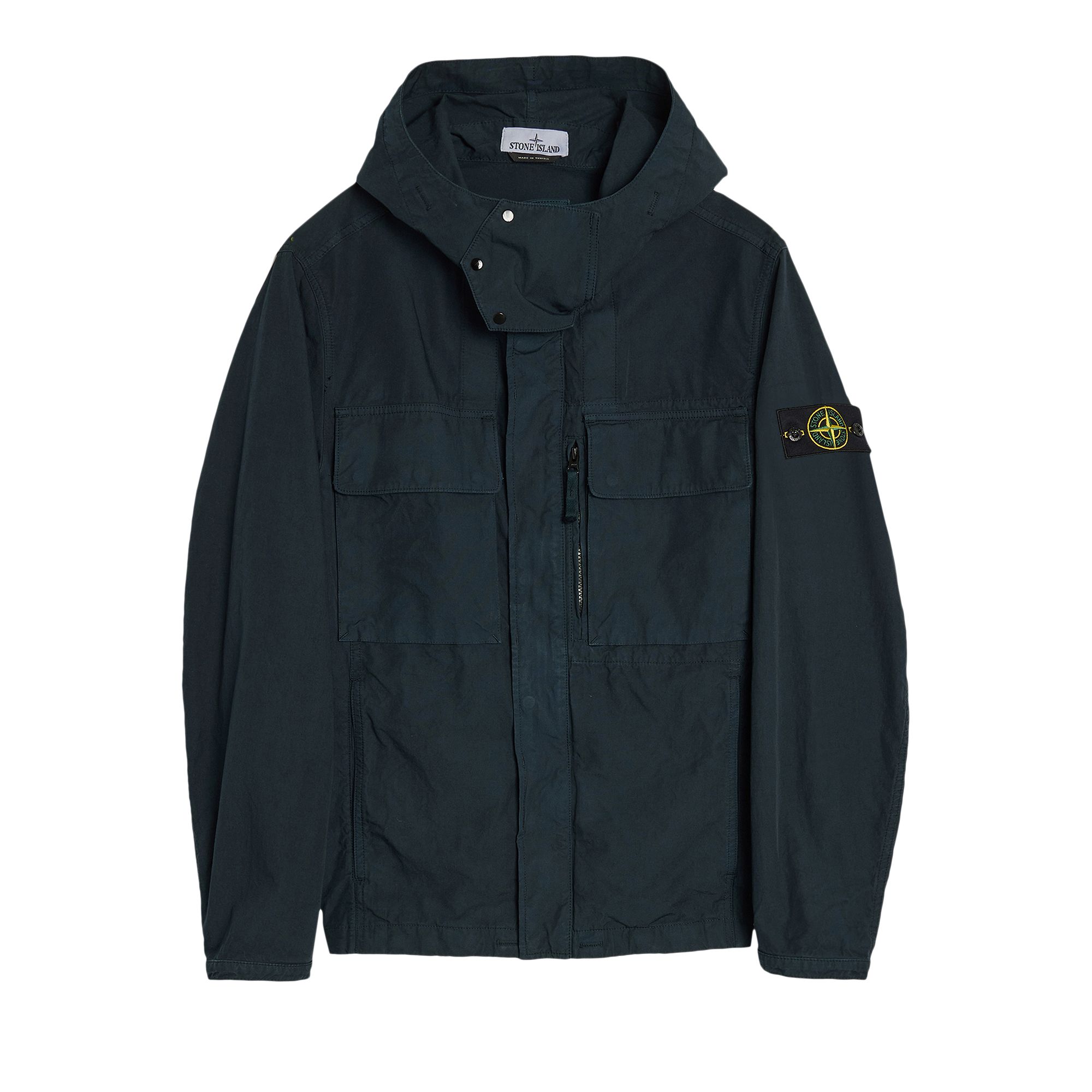 Pre-owned Stone Island Canvas Weave Cotton Hooded Field Jacket 'navy Blue' | Men's Size Xl