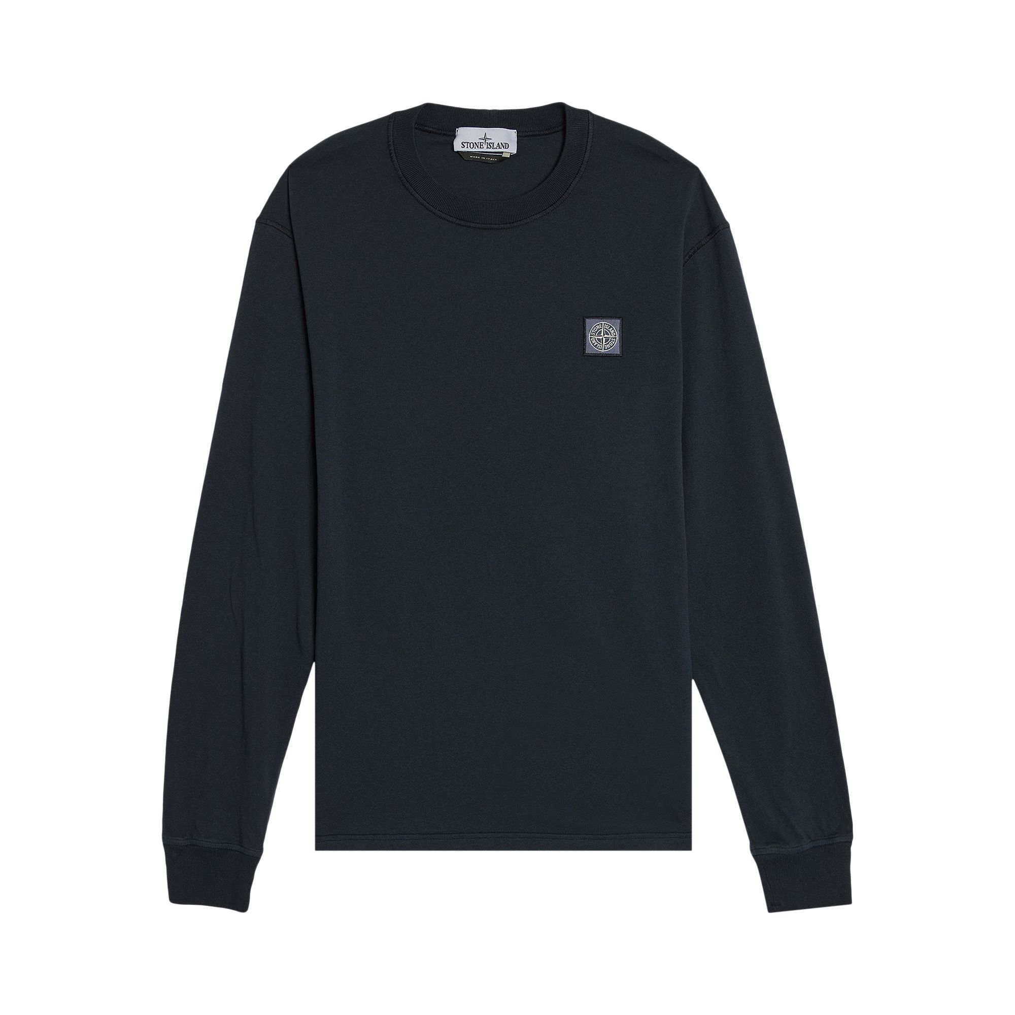 Pre-owned Stone Island Fissato Effect Long-sleeve T-shirt 'navy Blue' | Men's Size M