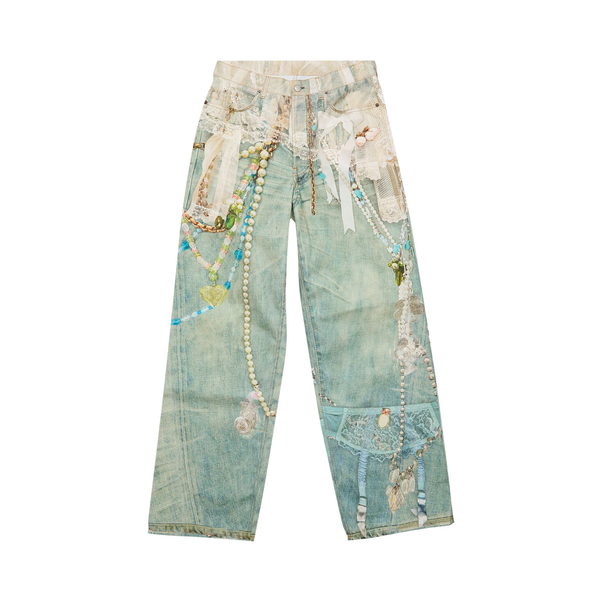 Pre-owned Acne Studios Loose Fit 1981 Jeans 'white/green' | Women's Size Xs
