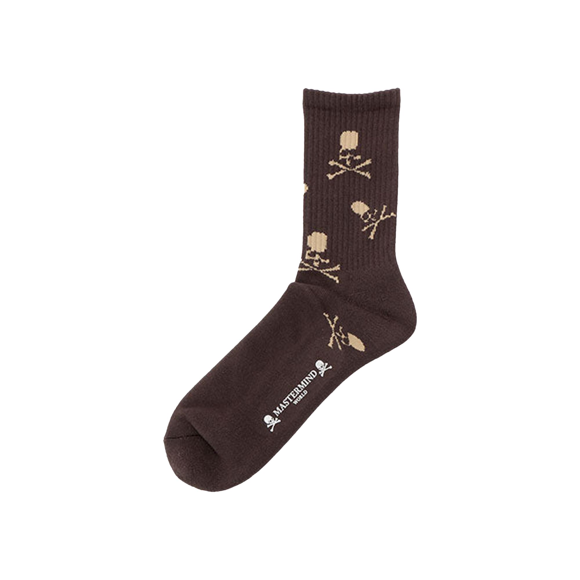 Pre-owned Mastermind Japan Mastermind World Random Skull Socks 'brown' | Men's Size M