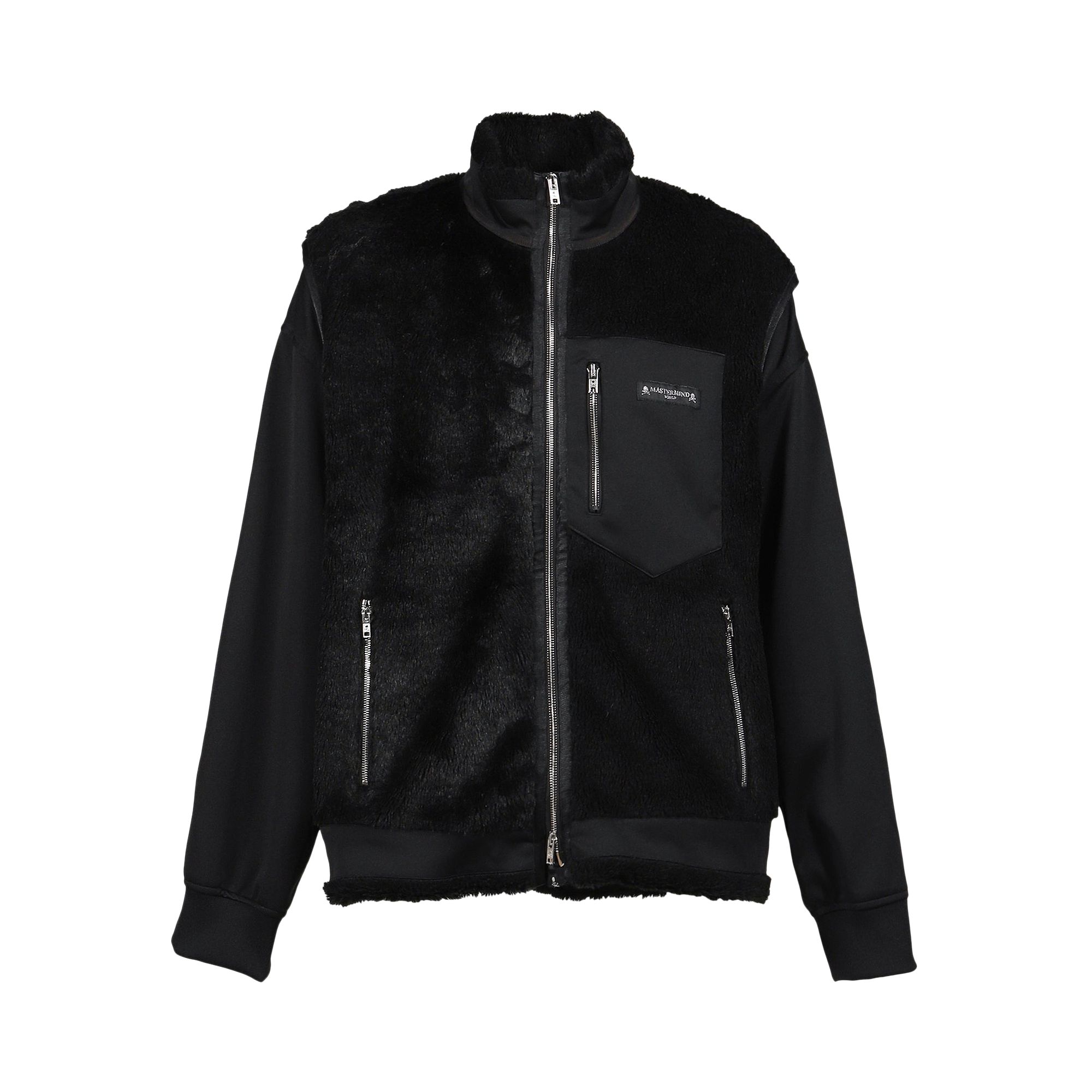 Pre-owned Mastermind Japan Mastermind World Layered Sherpa Jacket 'black' | Men's Size S