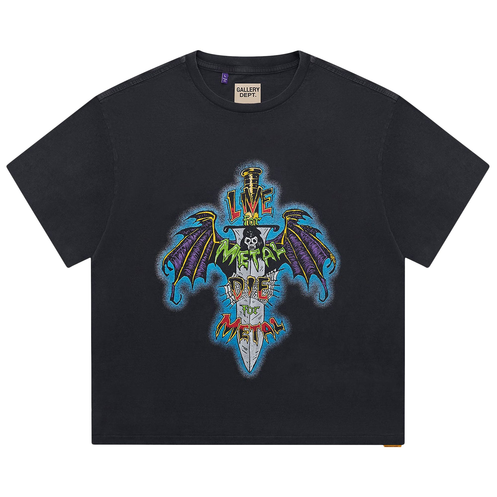 Pre-owned Gallery Dept. Live For Metal Tee 'vintage Black' | Men's Size L