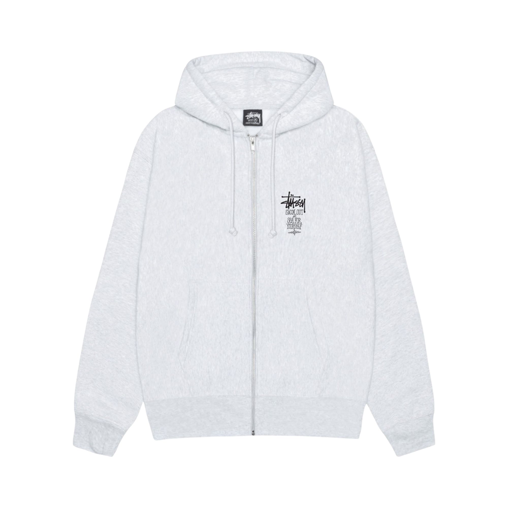 Pre-owned Stussy Swim Out Zip Hoodie 'ash Heather' | Grey | Men's Size L In Gray