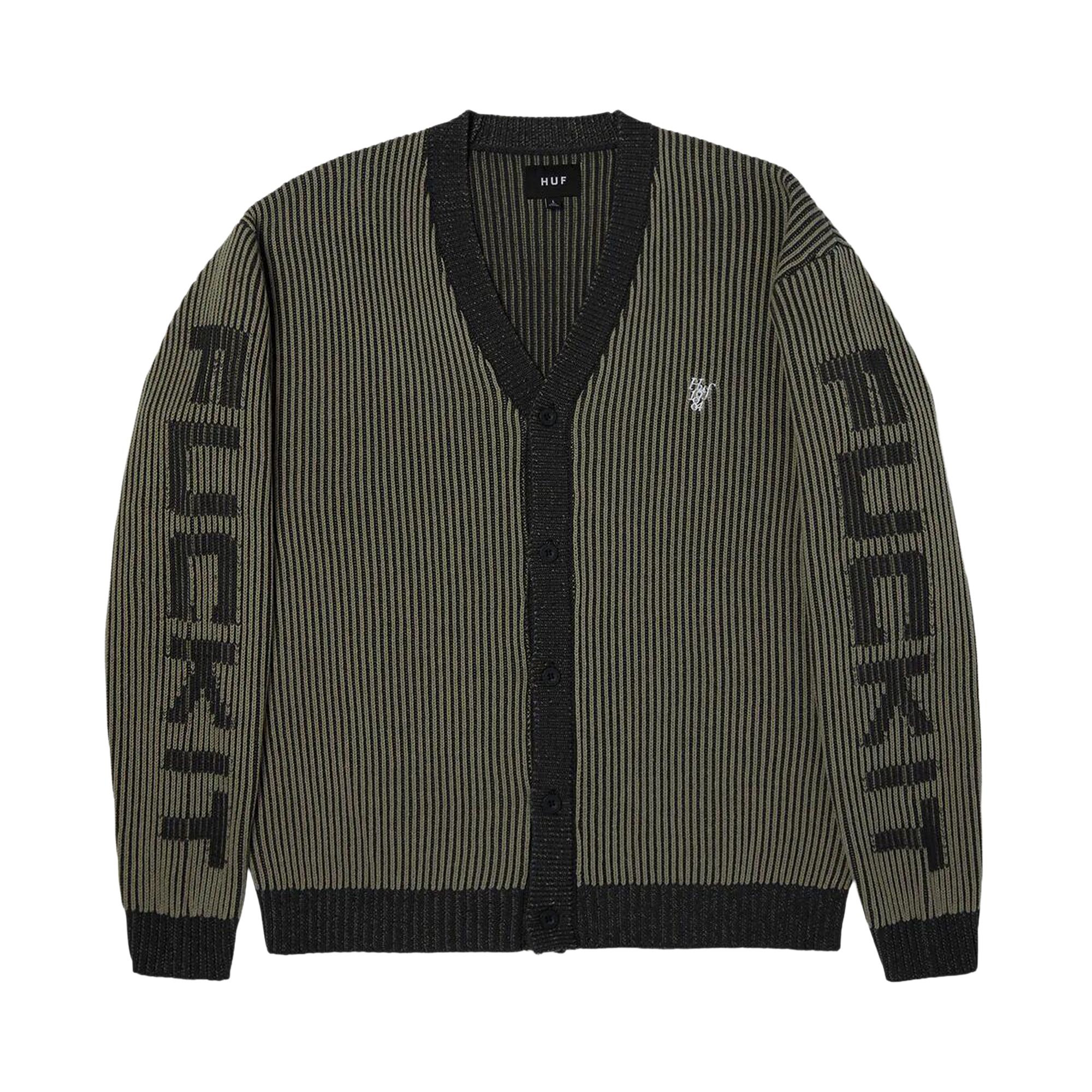 Pre-owned Huf Repeater Cardigan 'asphalt' | Grey | Men's Size S In Gray