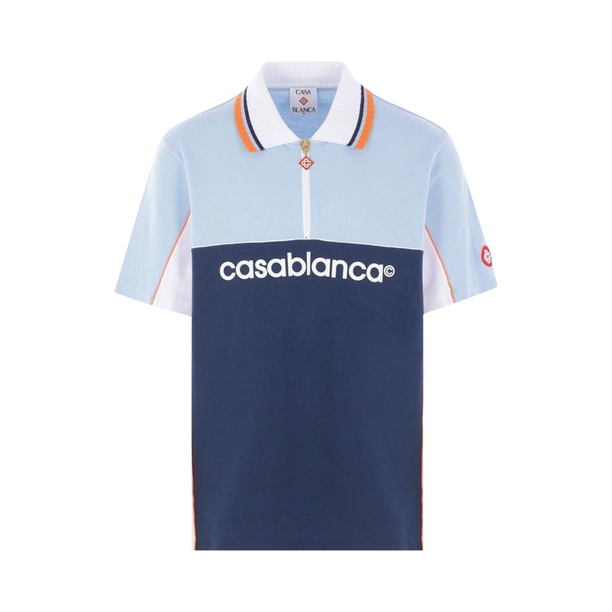 Pre-owned Casablanca Oversized Color Block Polo 'pale Blue/white/navy' | Men's Size L