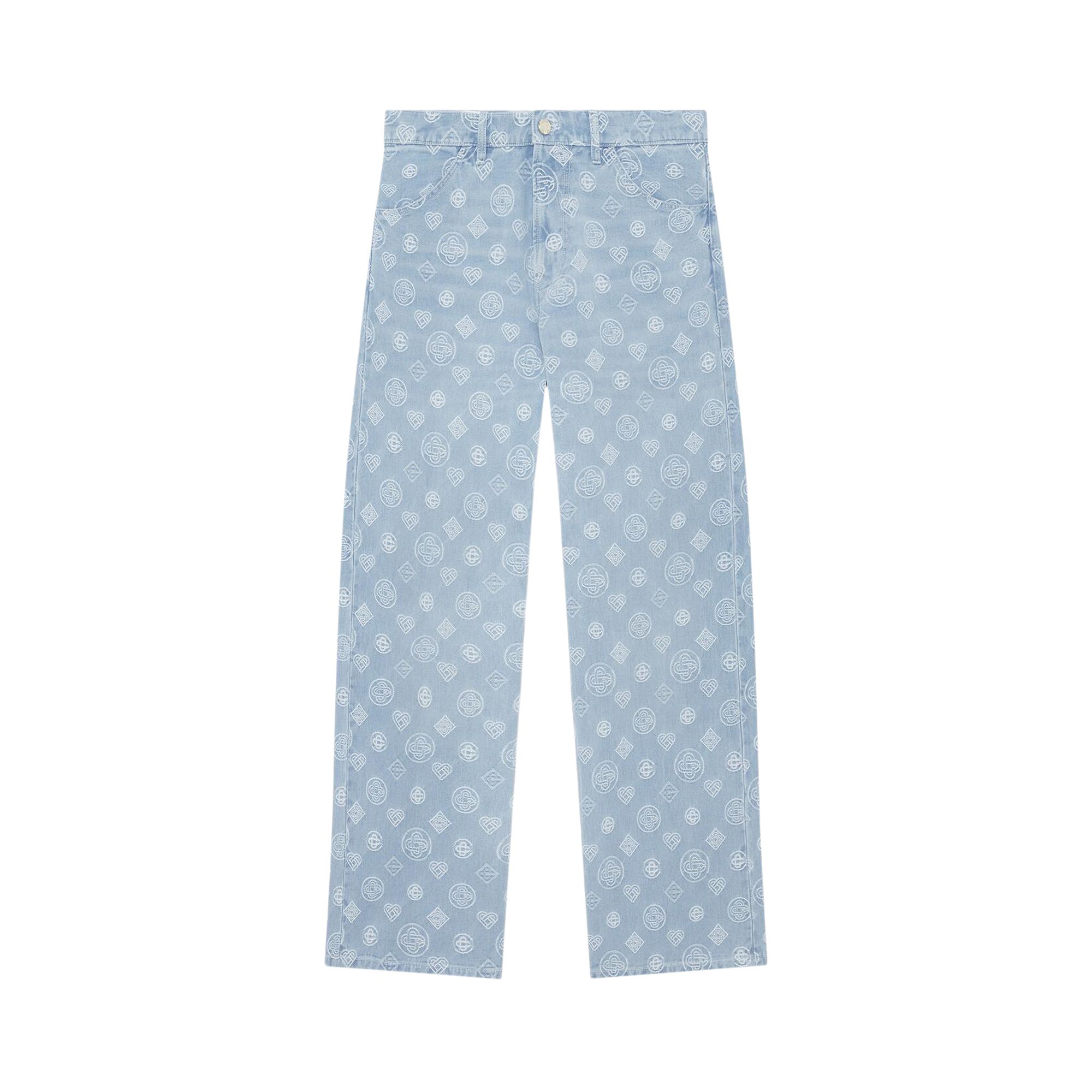 Pre-owned Casablanca Relaxed-fit Monogram Jeans 'blue' | Men's Size 30