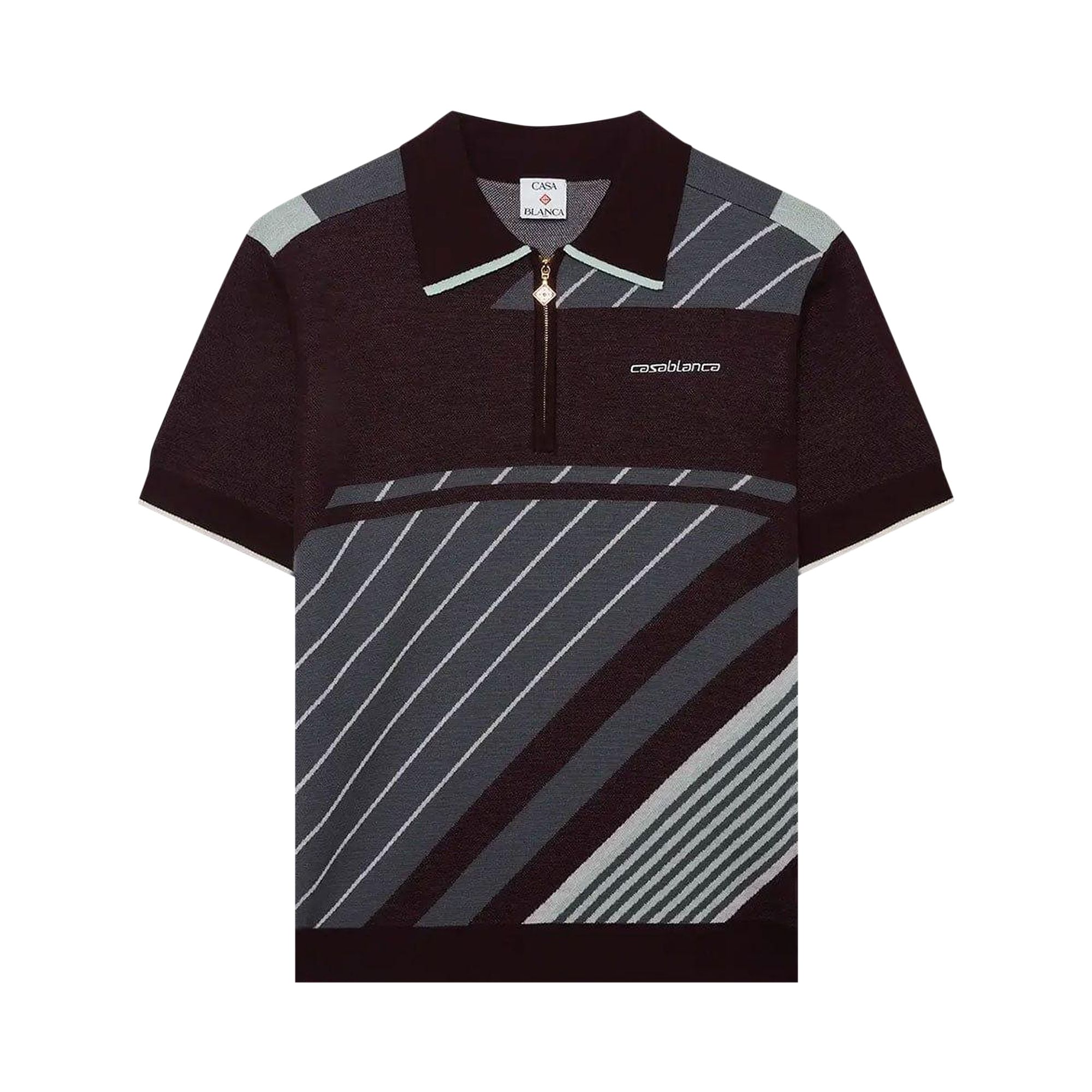 Pre-owned Casablanca Diagonal Sporty Polo 'purple' | Men's Size Xl
