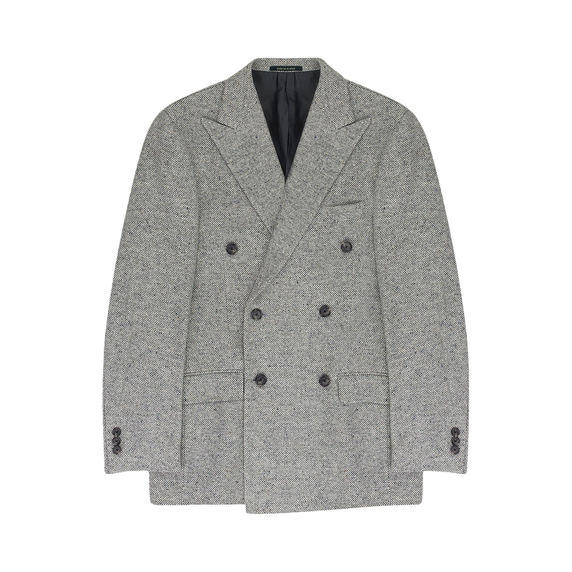 Pre-owned Aimé Leon Dore Donegal Double Breasted Wool Suit Jacket 'grey' | Men's Size 40 In Gray