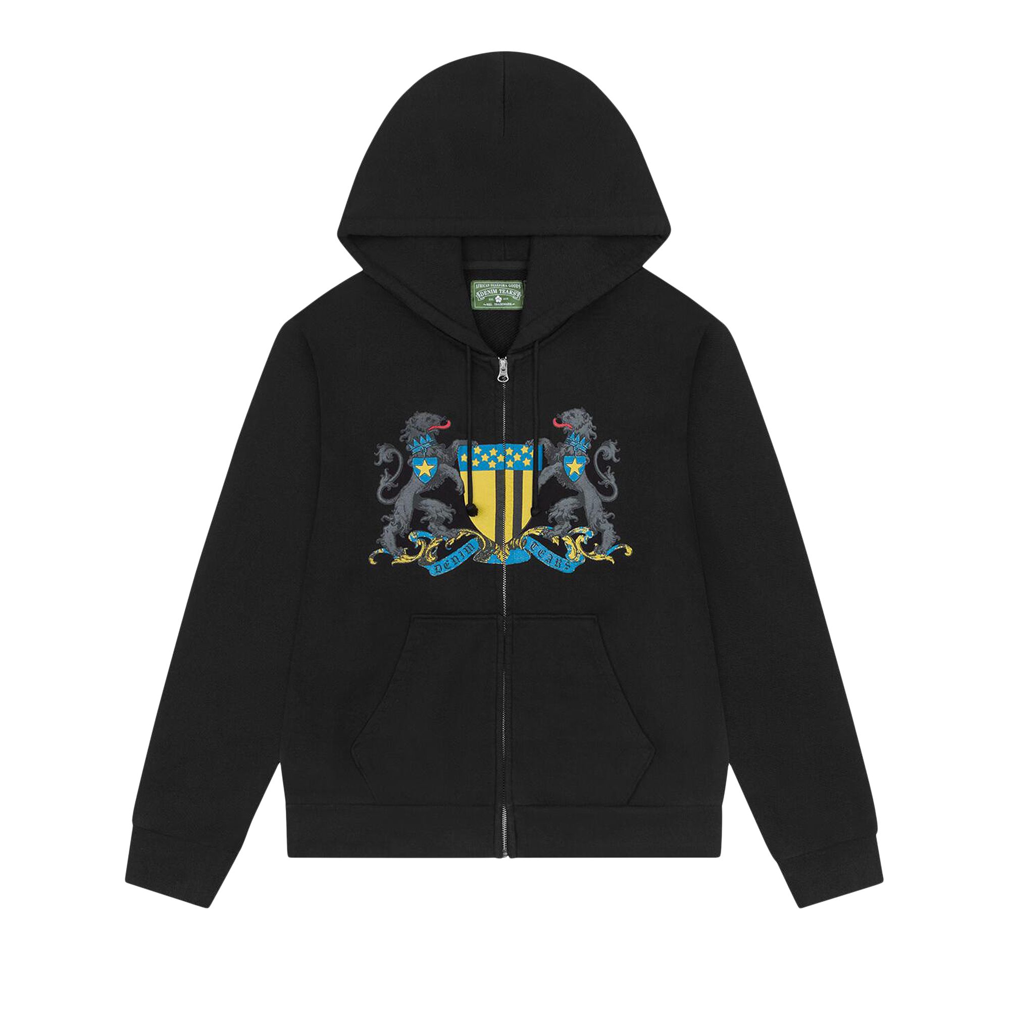 Pre-owned Denim Tears Panther Crest Zip Up Hoodie 'black' | Men's Size L