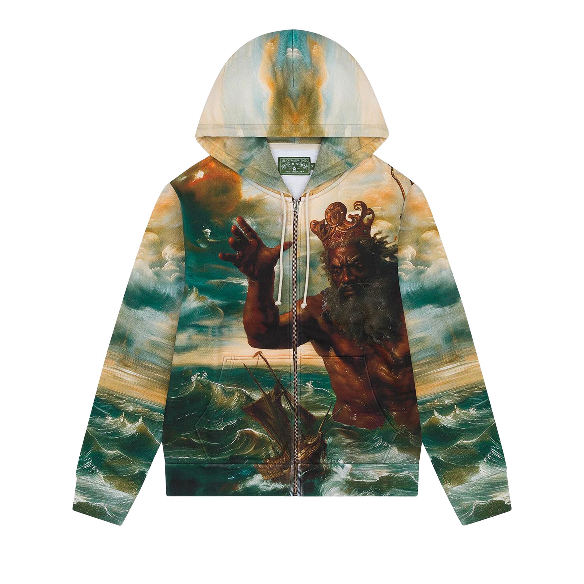 Pre-owned Denim Tears Poseidon's Revenge Zip Up Hoodie 'multicolor' | Multi-color | Men's Size Xs