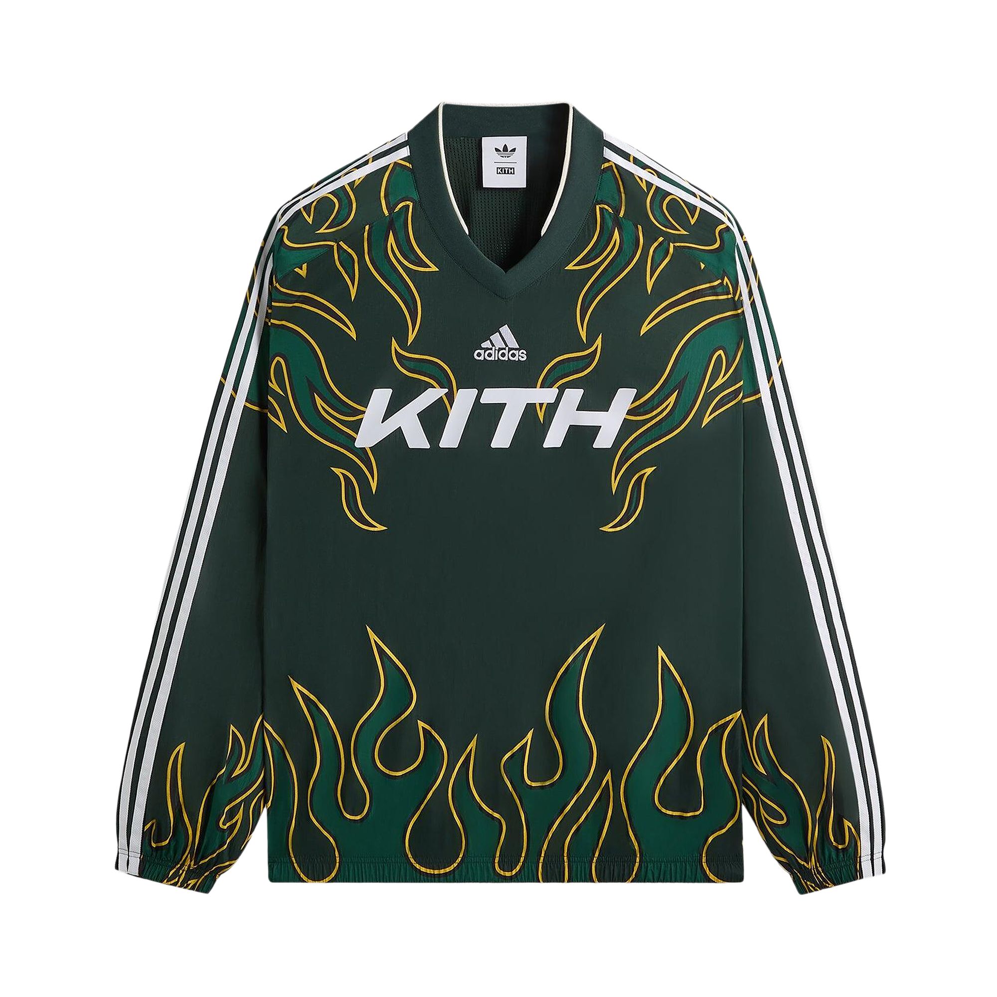 Pre-owned Kith For Adidas Football Long Sleeve Flame Pullover 'stadium' | Green | Men's Size L