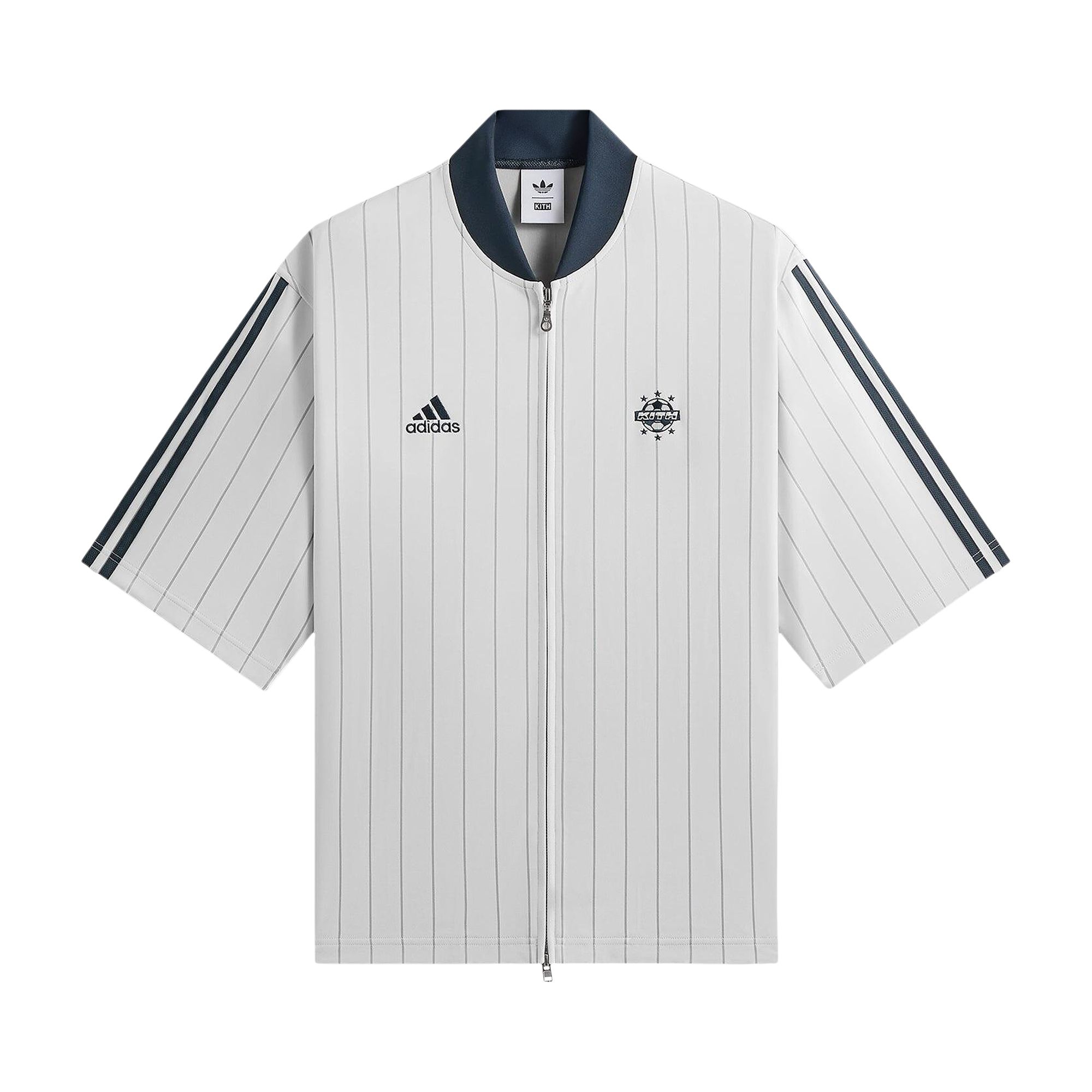 Pre-owned Kith For Adidas Football Pinstripe Jersey 'white' | Men's Size M
