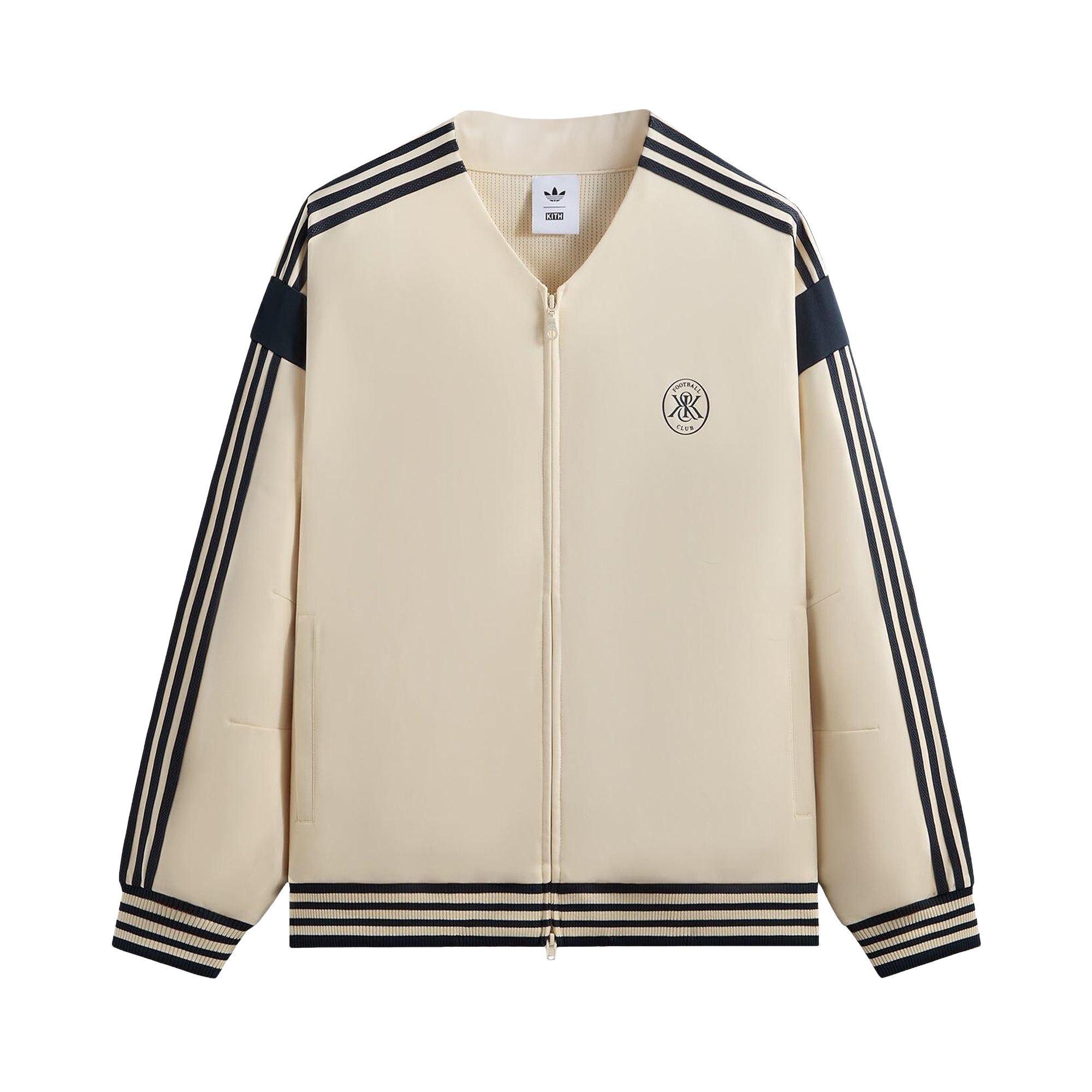 Pre-owned Kith For Adidas Football Track Top 'sandrift' | White | Men's Size S