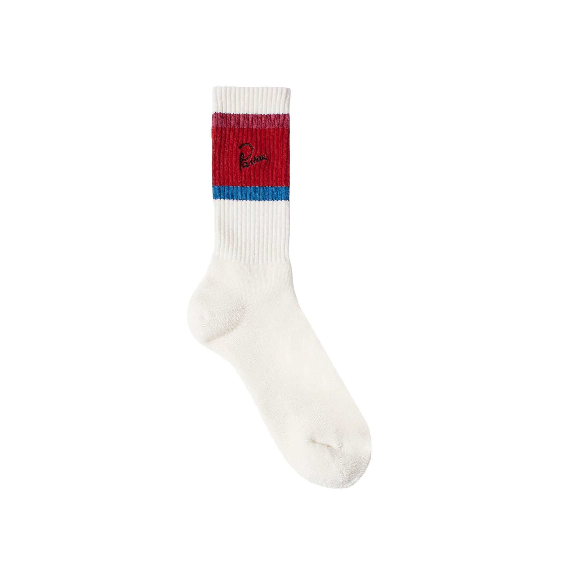 Pre-owned Parra Signature Striped Crew Socks 'red' | Men's Size Onesize