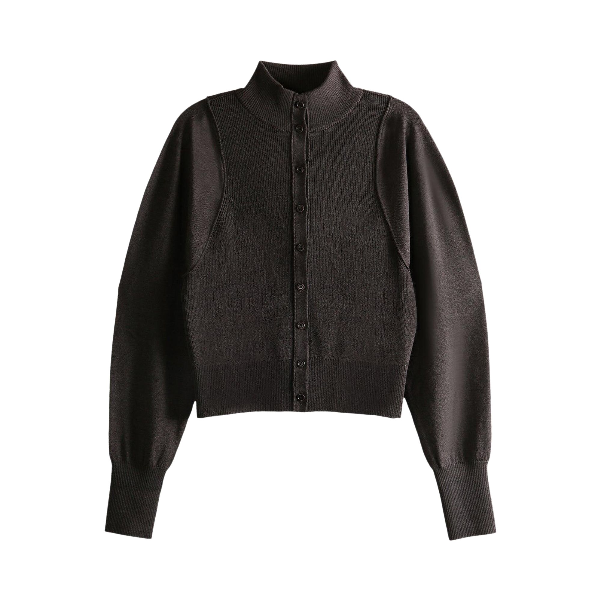 Pre-owned Amomento Blocking Button Up Cardigan 'dark Brown' | Women's Size 1