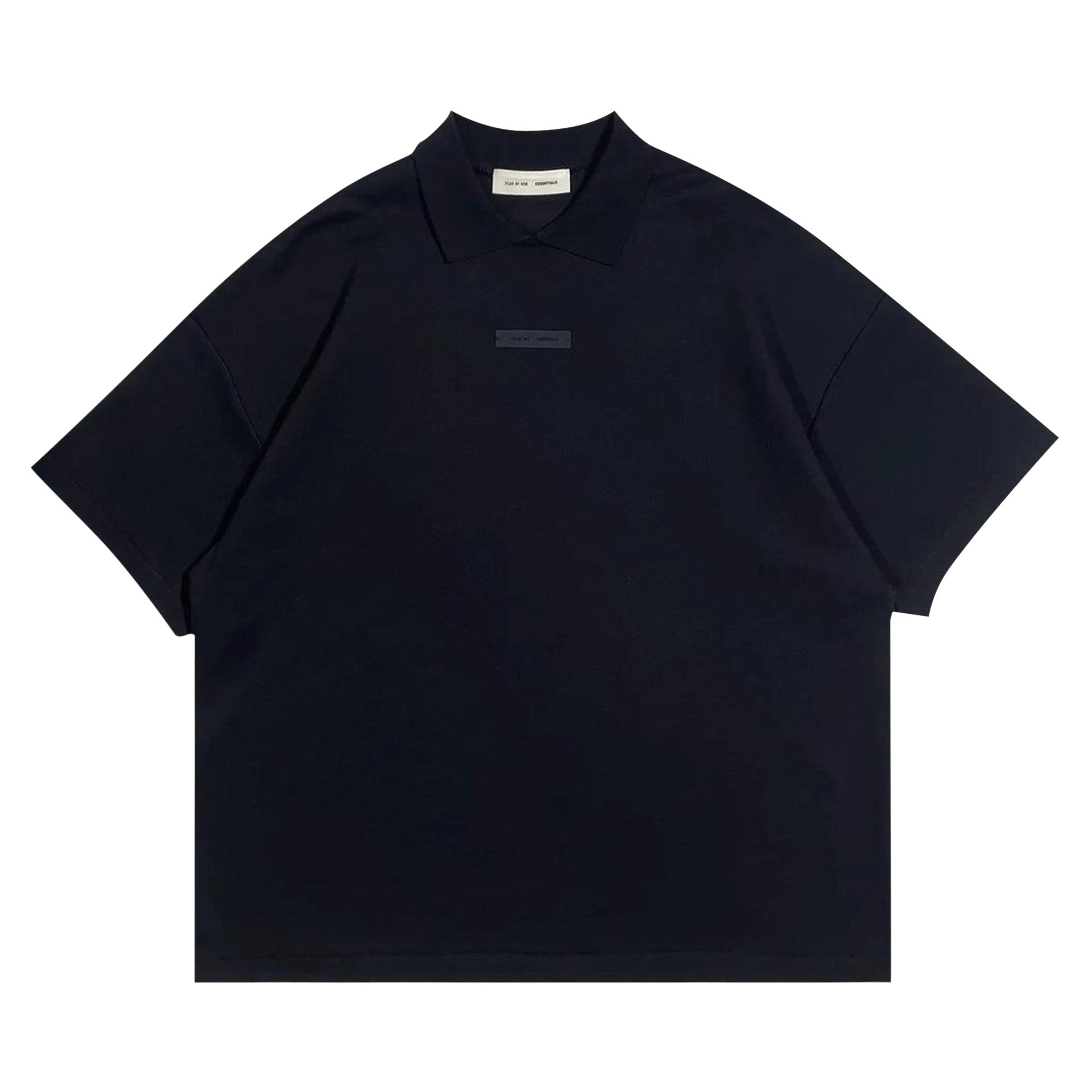 Pre-owned Essentials Fear Of God 90s Fit Pique Crewneck 'jet Black' | Men's Size S