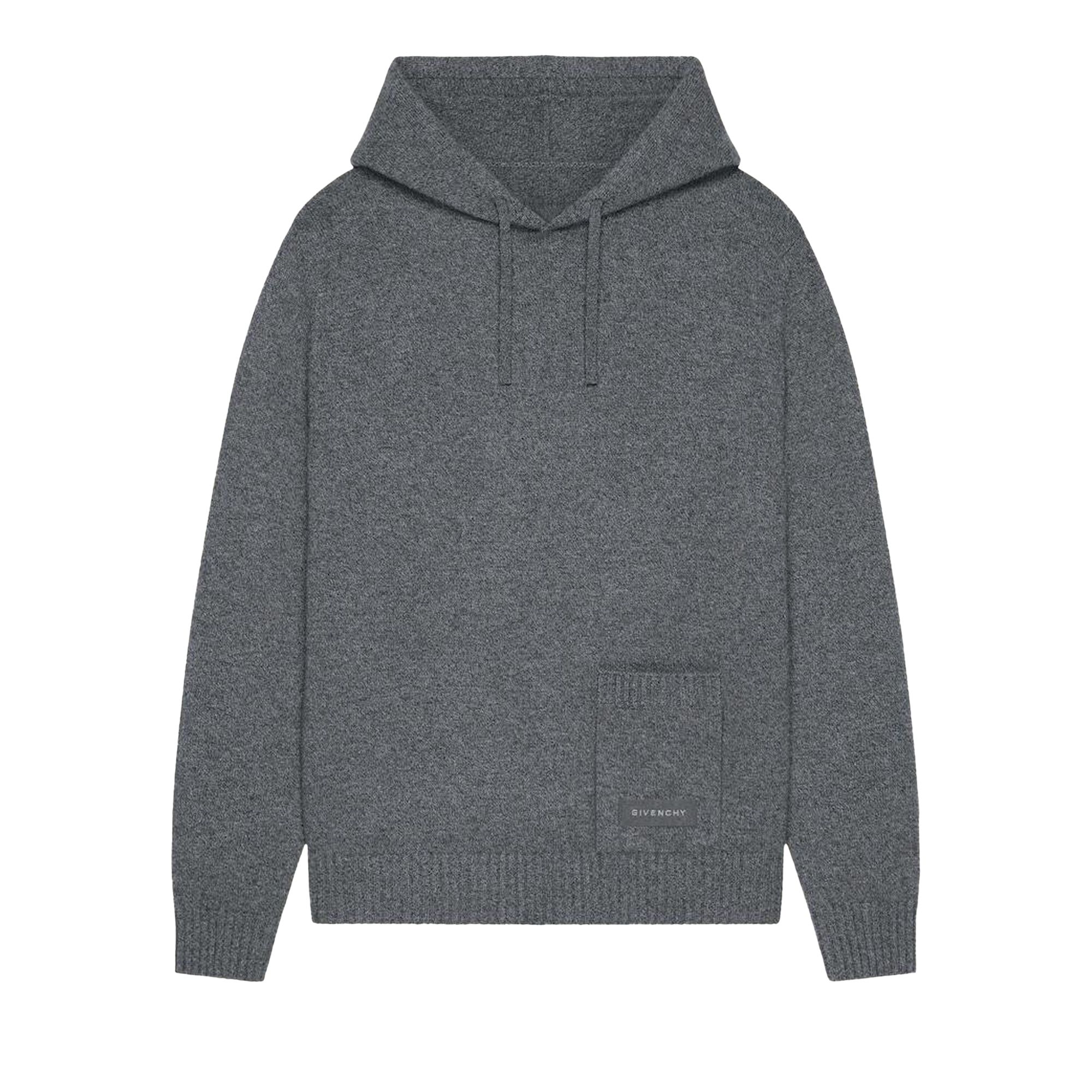 Pre-owned Givenchy Front Side Pocket Hoodie 'grey Mix' | Men's Size L In Gray