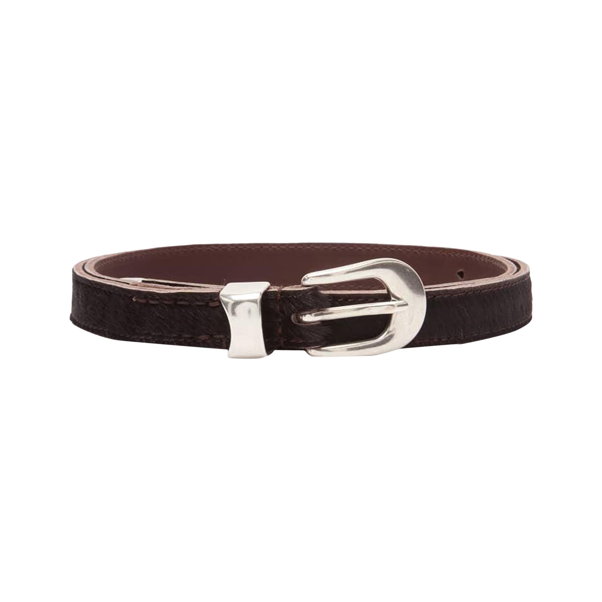 Pre-owned Our Legacy 2 Cm Belt 'chocolate Hair On Hide' | Brown | Men's Size 90