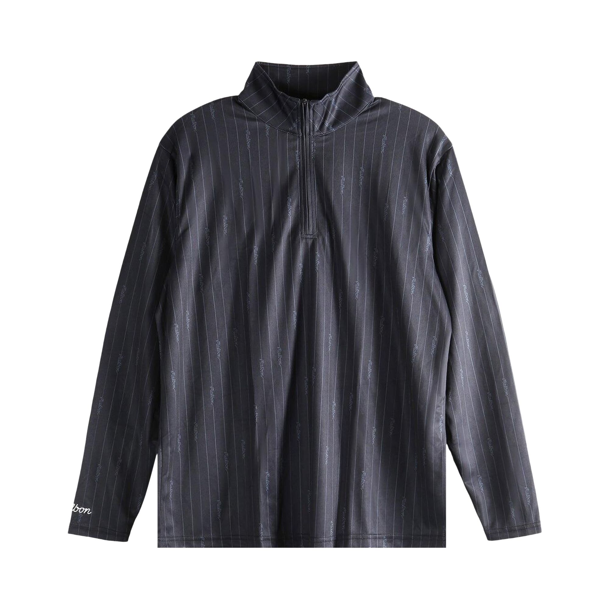 Pre-owned Malbon Performance Quarter Zip Pullover 'black/cool Grey' | Men's Size L