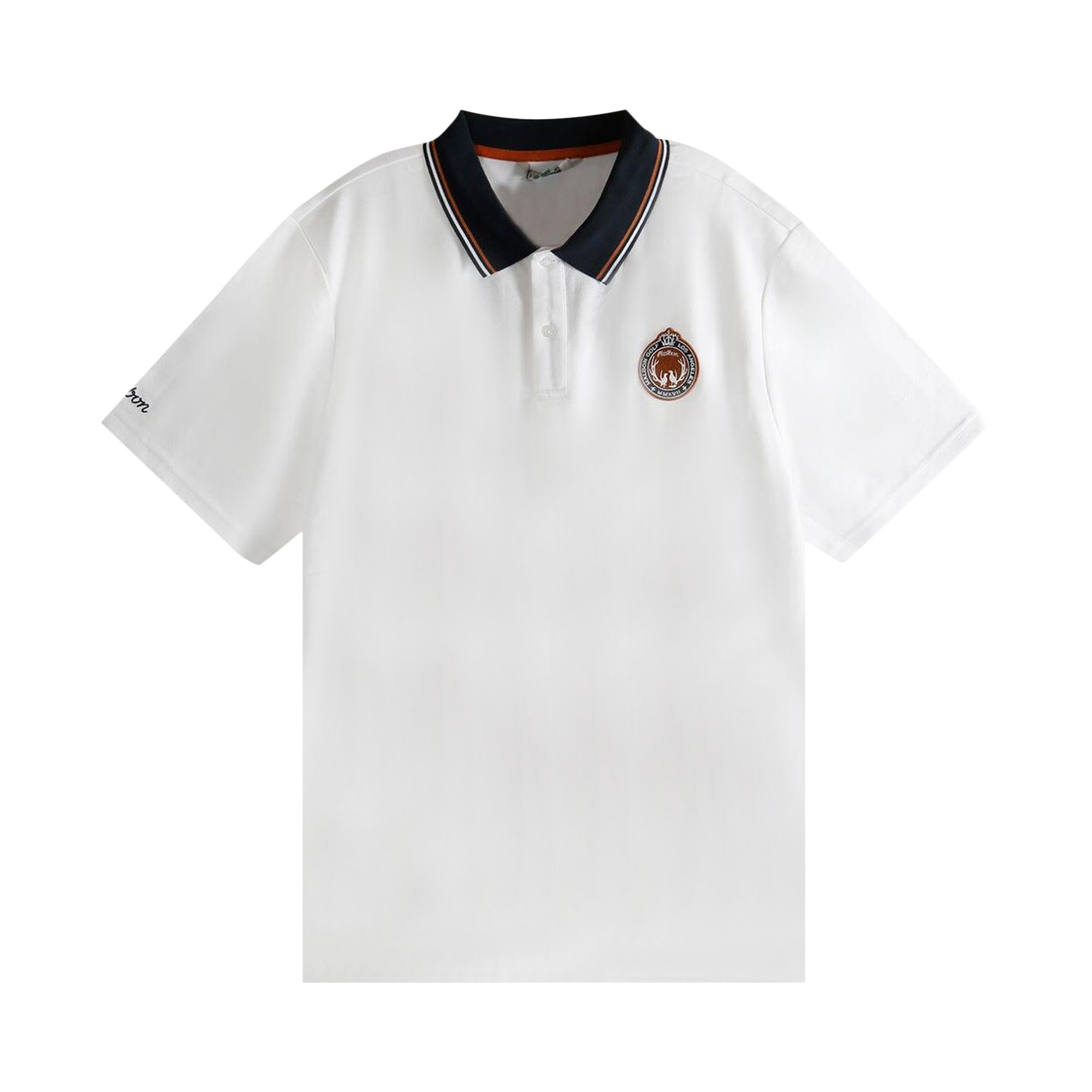 Pre-owned Malbon Fairway Oak Wood Polo Shirt 'white' | Men's Size L